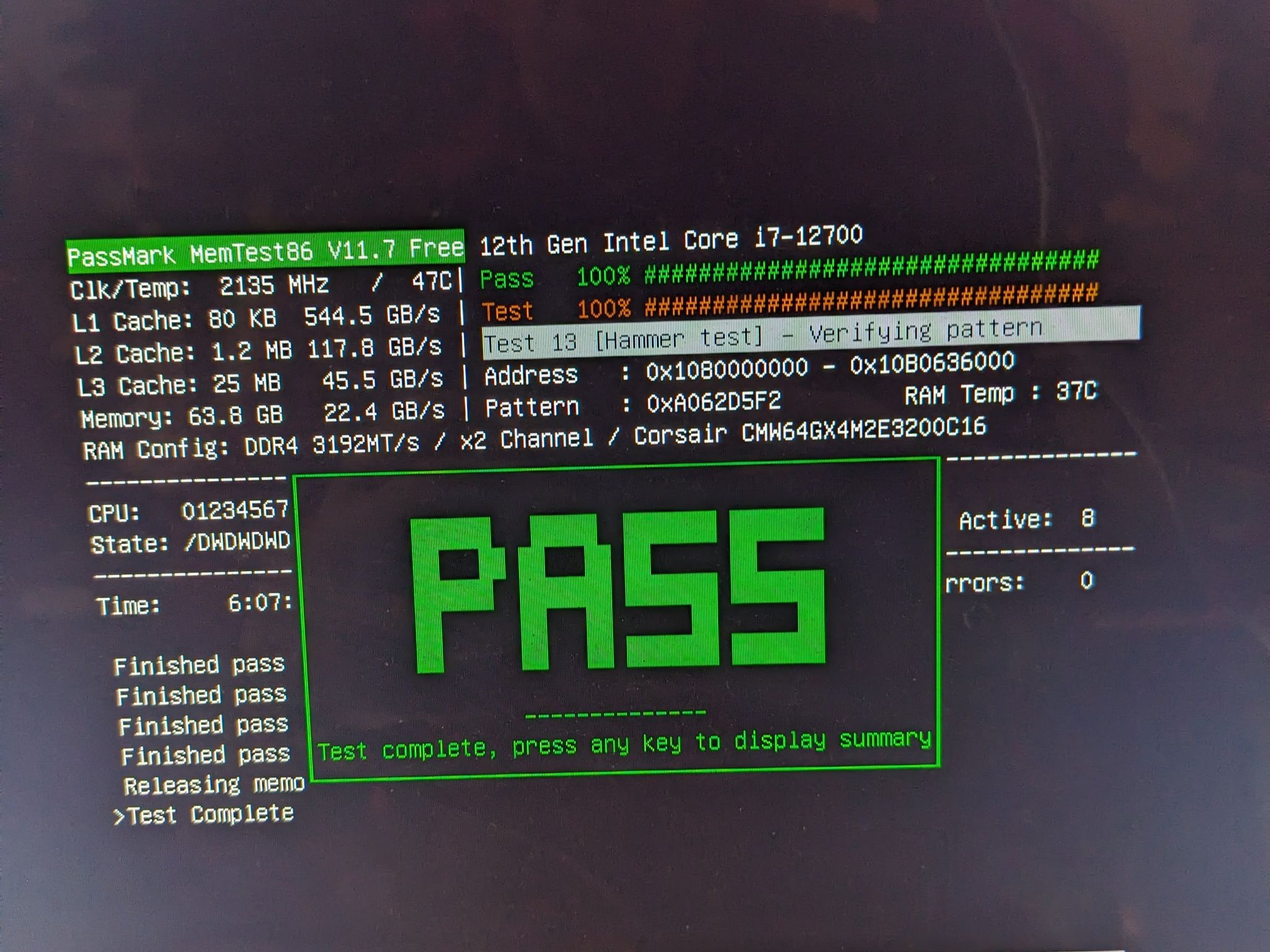 Sam Altman Special: 64GB DDR4 3200 CL16 Corsair Vengeance RGB Pro 64GB DDR4-3200 -Pass MemTest86!