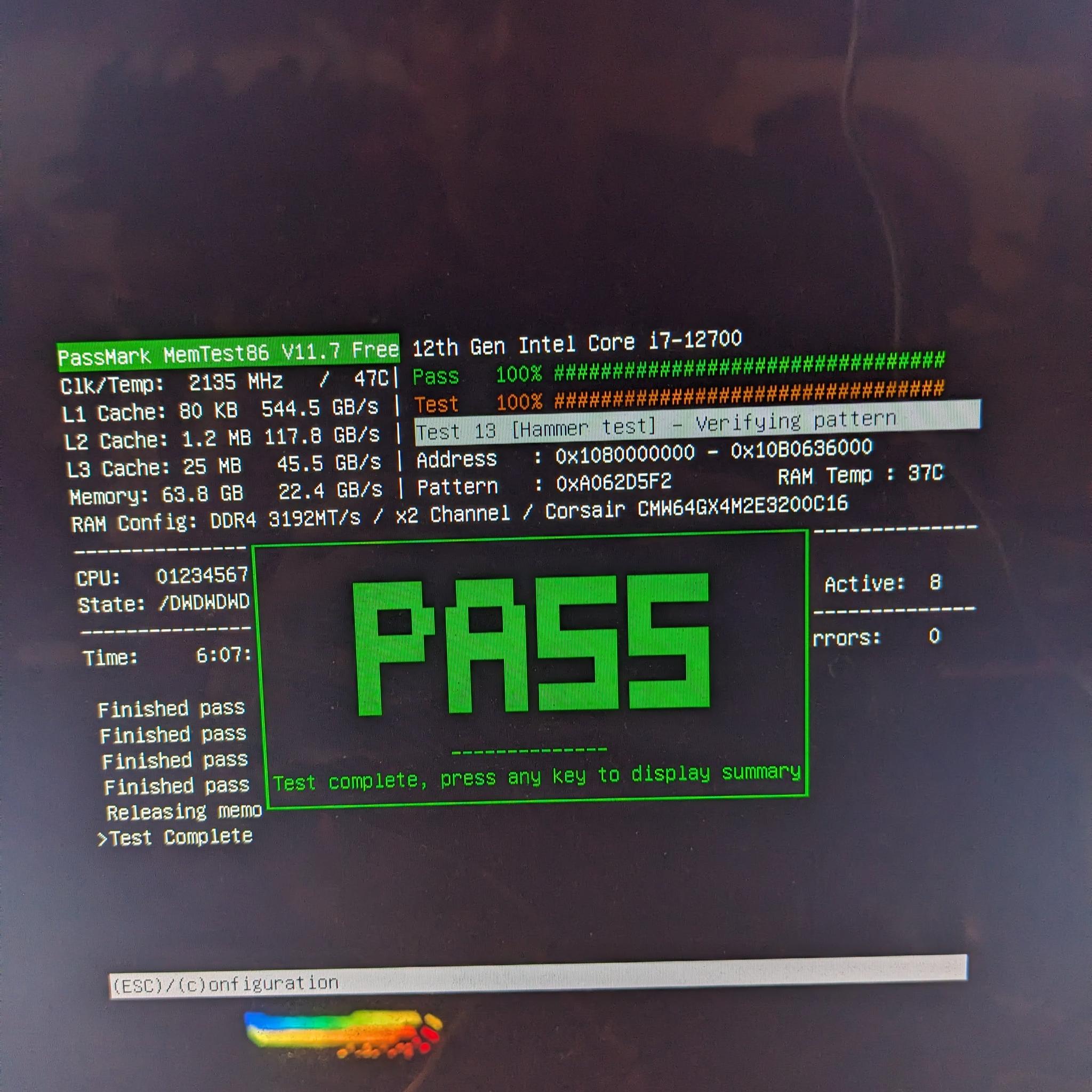 Sam Altman Special: 64GB DDR4 3200 CL16 Corsair Vengeance RGB Pro 64GB DDR4-3200 -Pass MemTest86!