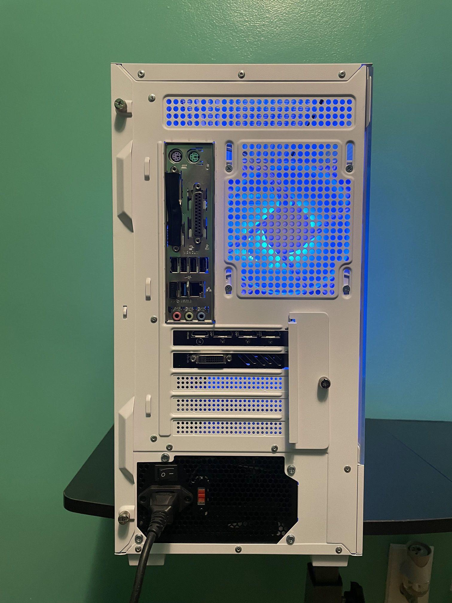 Custom White Glass Gaming PC | Intel i7 / AMD RX580 / 8GB / 1.1TB Win 11 Pro + Wi-Fi