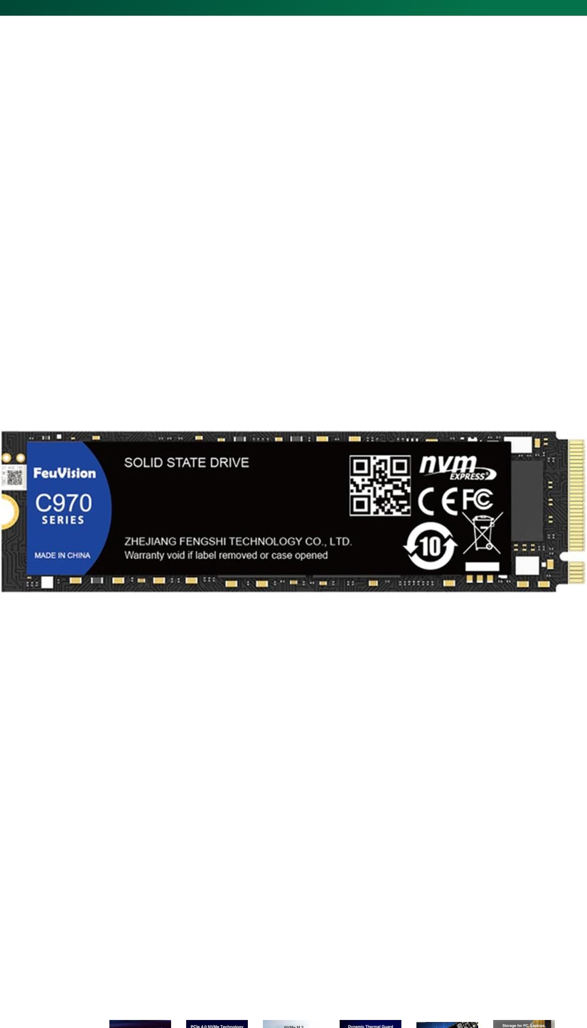 C970 1TB PCIe 4.0 Gen 4, NVMe M.2 Internal Solid State Drive, 3D NAND, Read Speed up to 5000 MB/s,