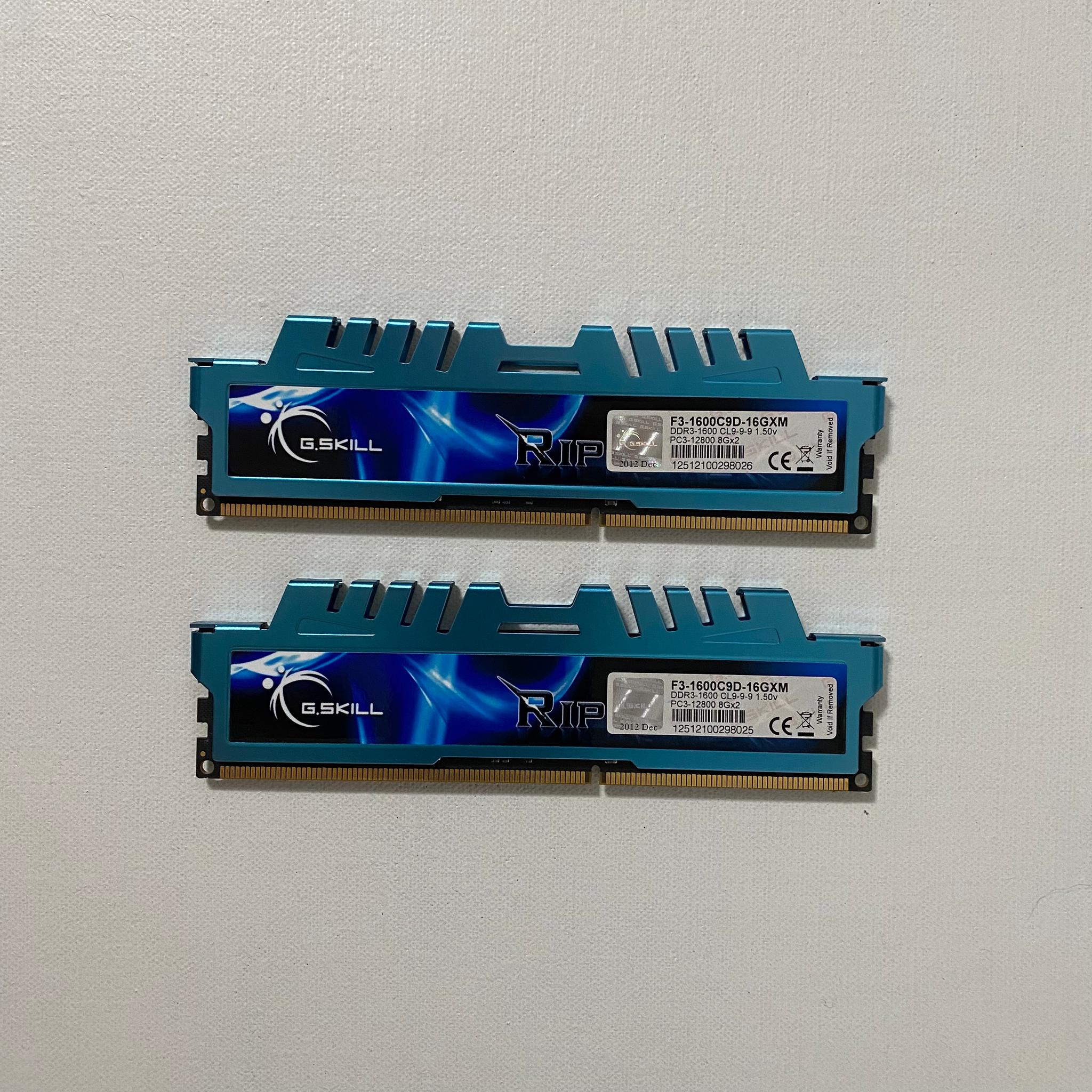 G.Skill Ripjaws 16 GB (2x8) DDR3 RAM