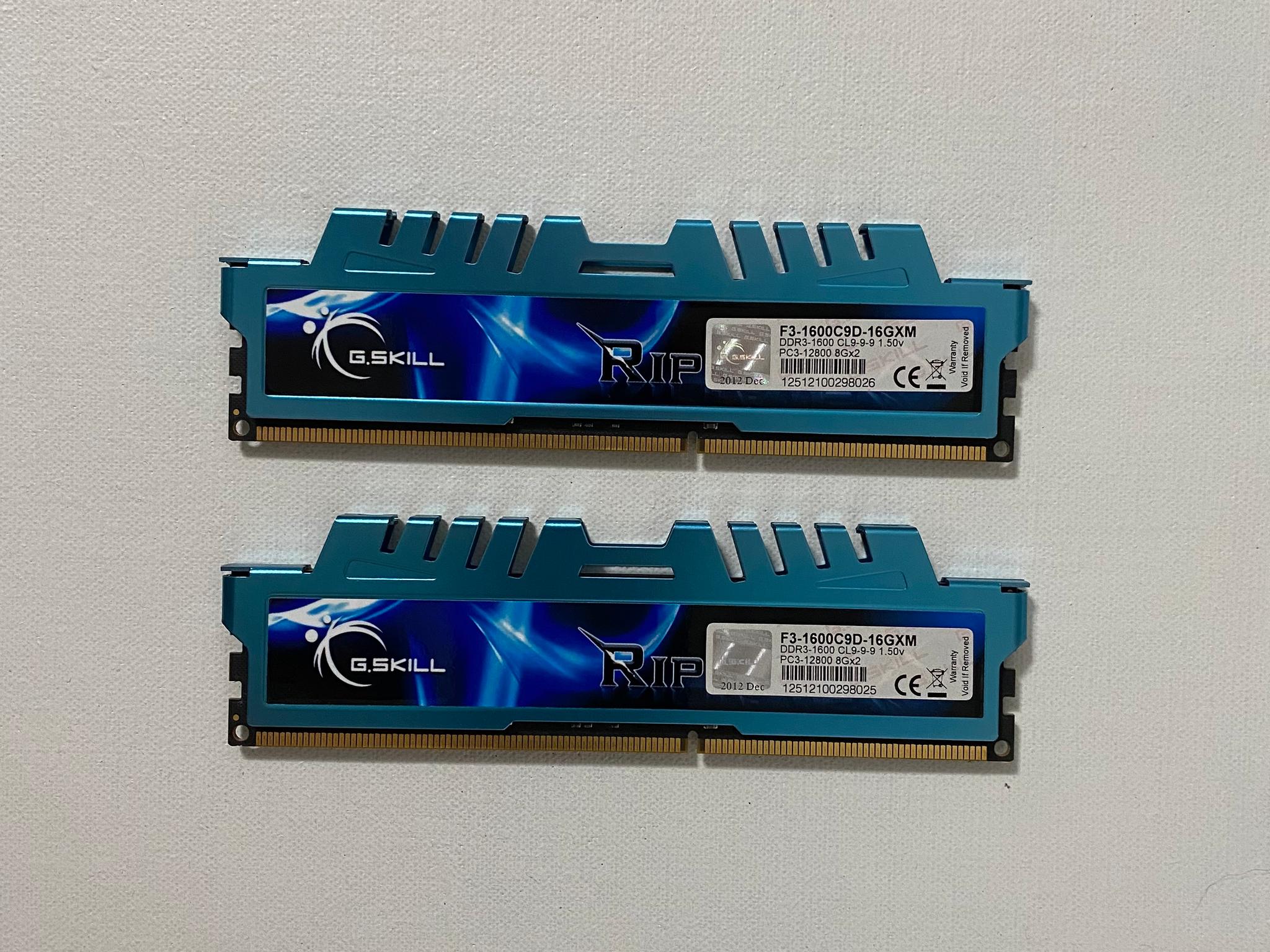 G.Skill Ripjaws 16 GB (2x8) DDR3 RAM