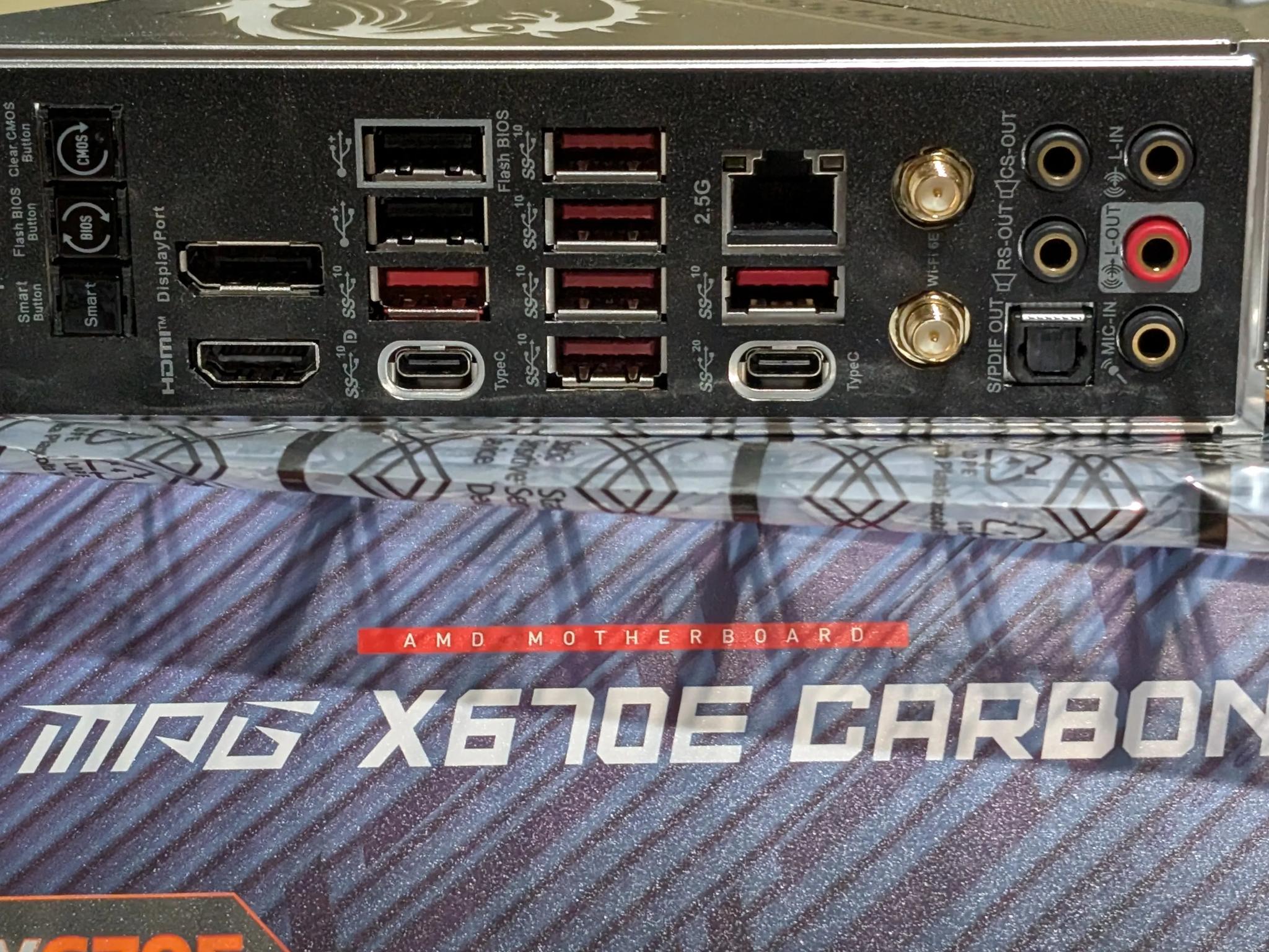 MSI MPG X670E CARBON WiFi AM5 ATX AMD Motherboard, Ryzen 9000 support