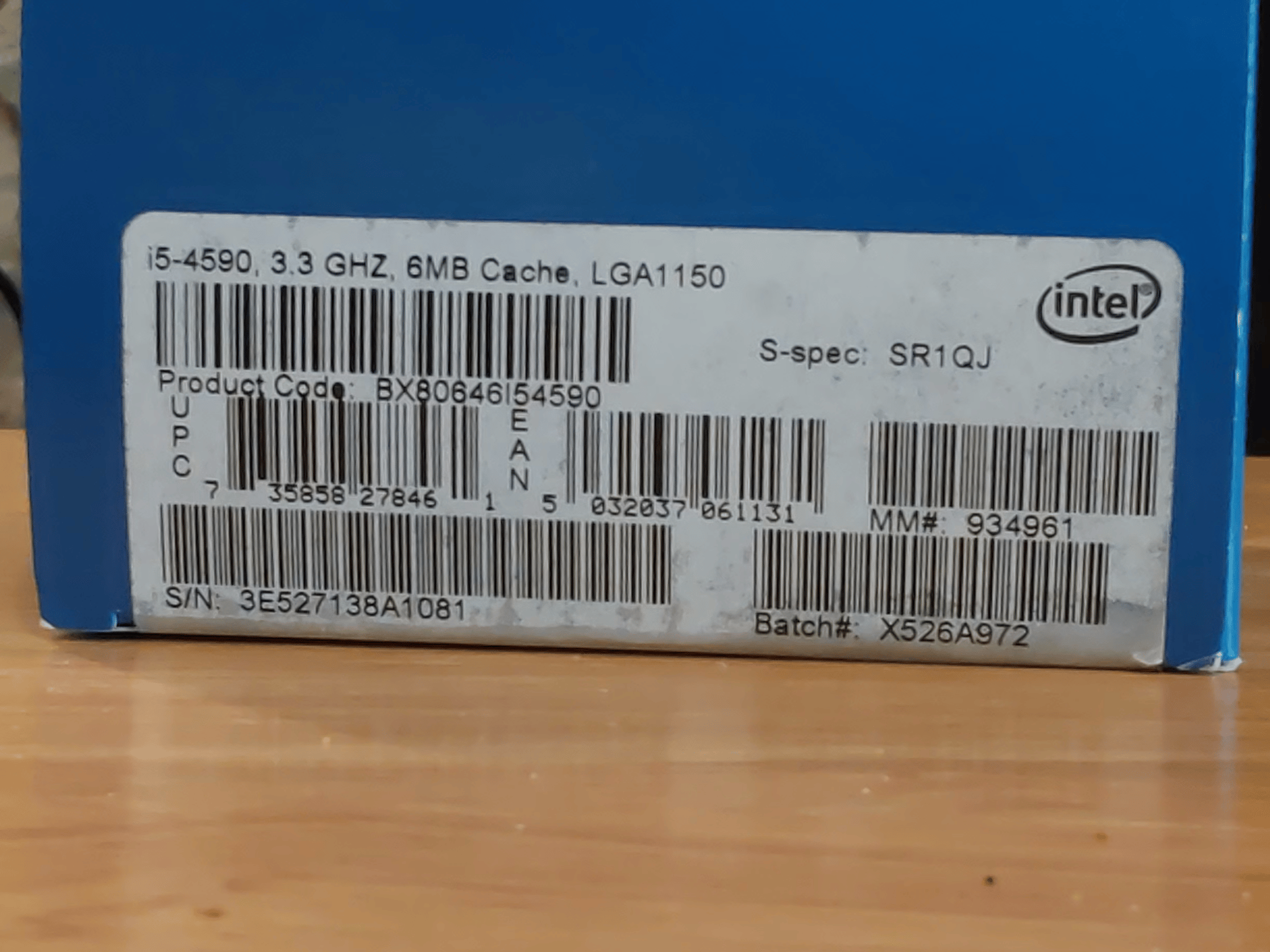 Pre-Owned Intel i5-4590 3.3GHz CPU, like new in original retail box