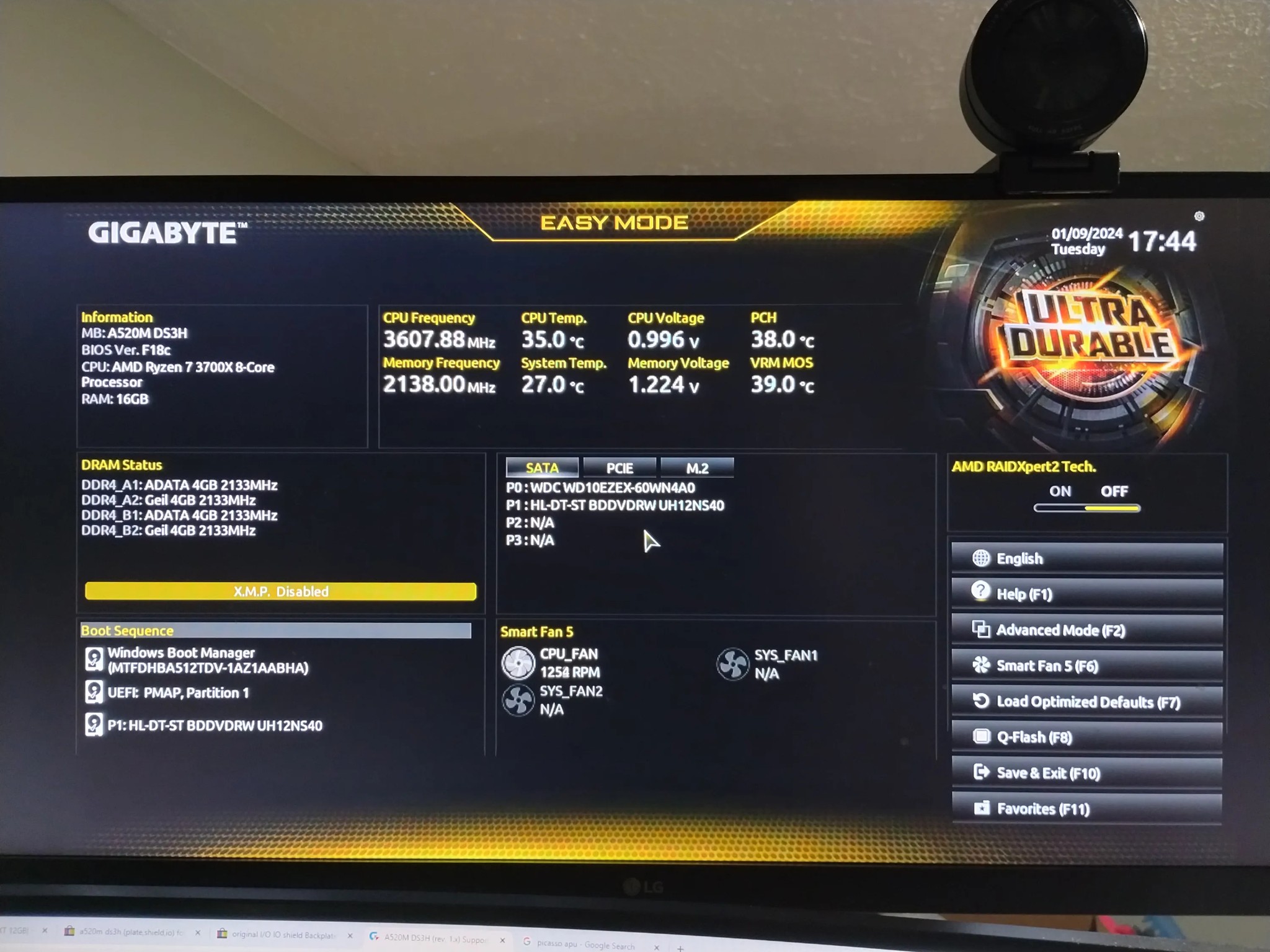Gigabyte A520M DS3H mATX motherboard
