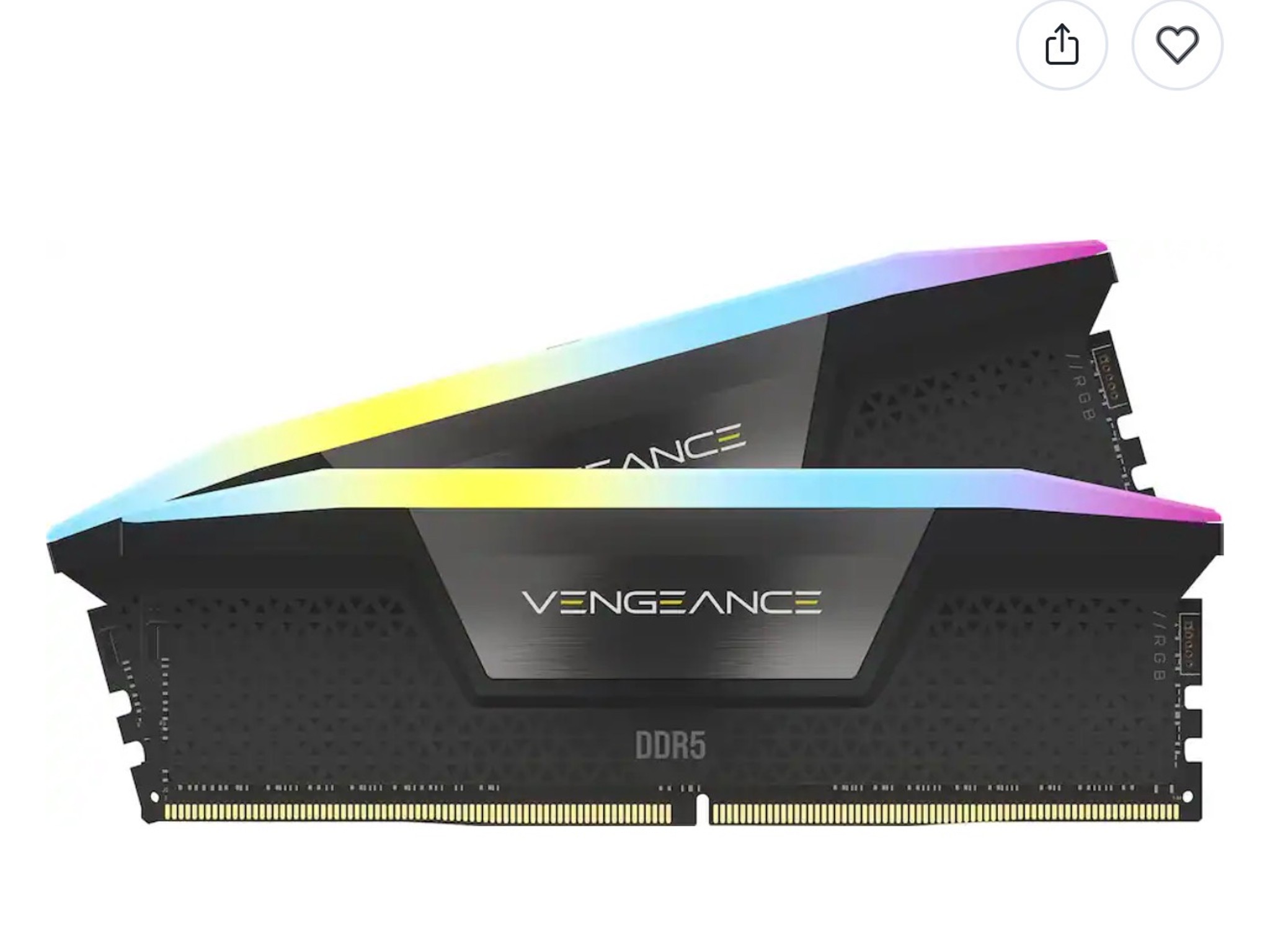 CORSAIR VENGEANCE RGB DDR5 RAM 64GB (2x32GB) 6400MHz C32 UDIMM