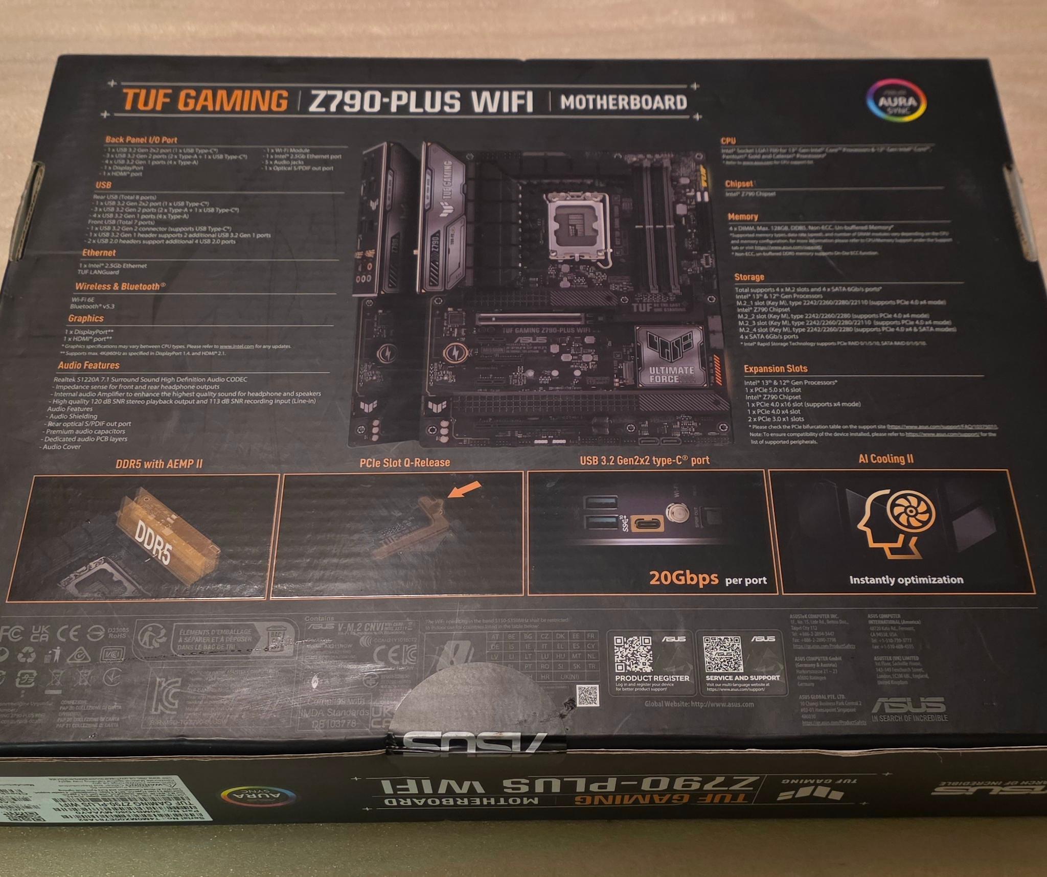 COMBO ASUS TUF GAMING Z790-PLUS WIFI AND 16 GB DDR5 Ram