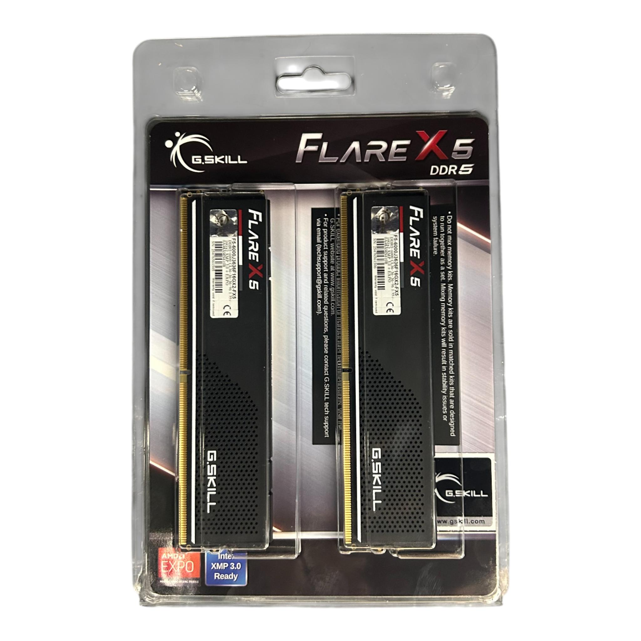 GSKILL Flare X 32GB DDR5 (2X16GB) 6000MT/s CL36 (AMD EXPO)