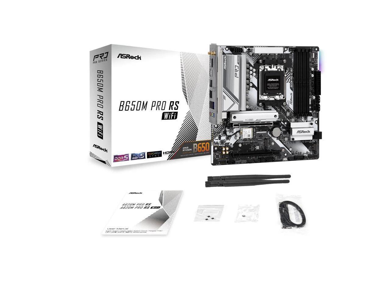 ASRock B650M Pro RS WiFi AM5 AMD B650 Micro ATX Motherboard *Brand New*