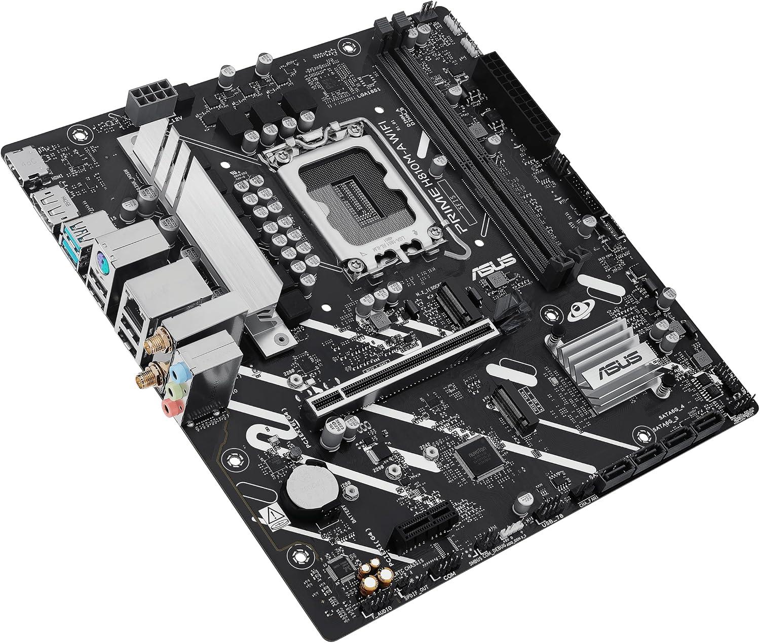 ASUS PRIME H810M-A WIFI Intel H810 LGA 1851 microATX DDR5 Desktop Motherboard