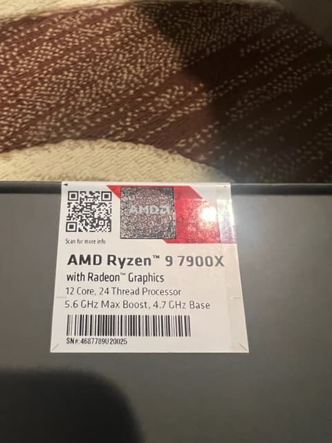 AMD Ryzen 9 7900X Raphael AM5 4.7GHz 12-Core Boxed Processor - Heatsink Not Included