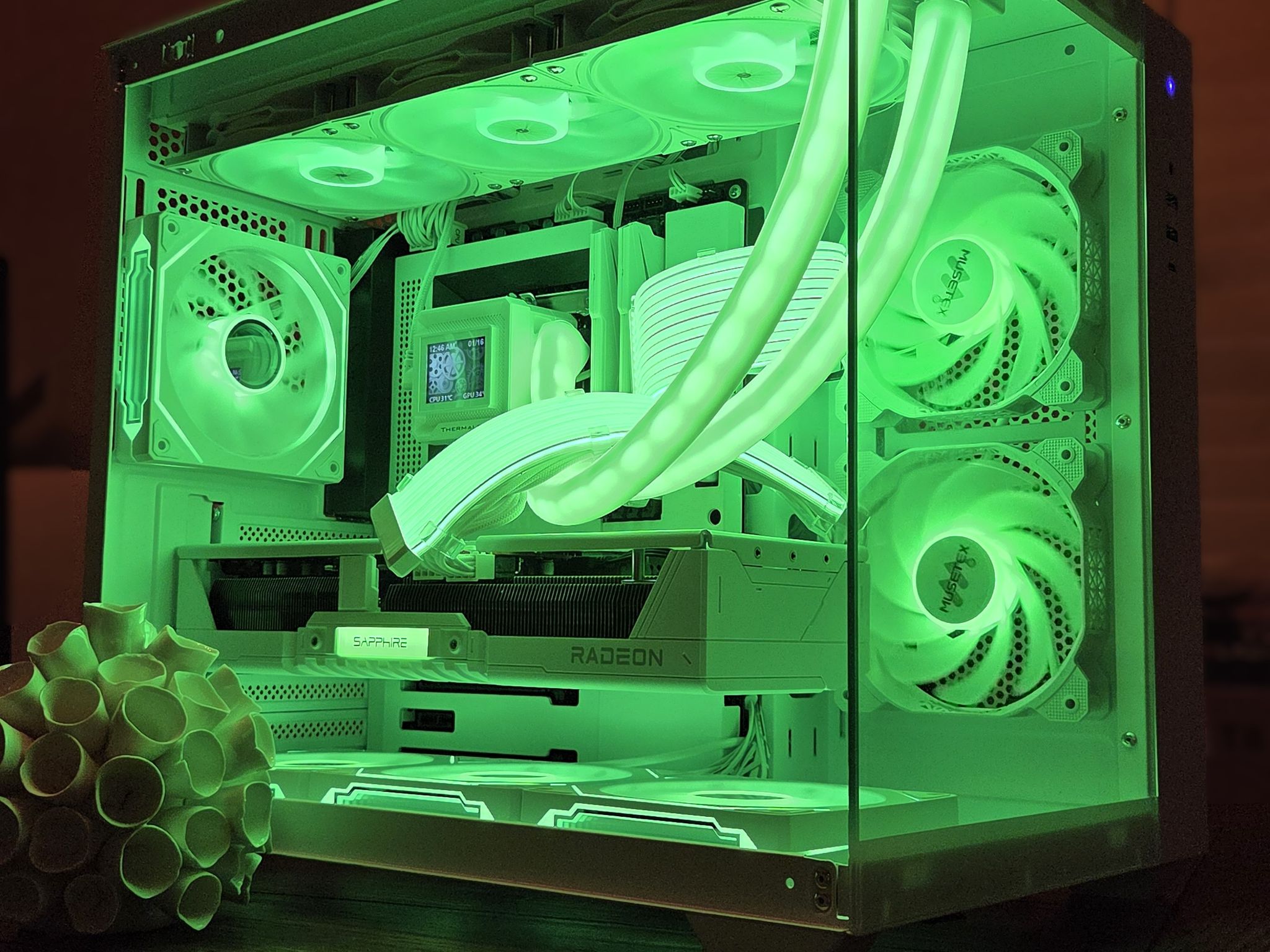 The White Knight! ⚔️ | RX 9070 Gaming PC | Intel i5-14600K | 32GB DDR5 | 1TB NVMe | 2" LCD Display!