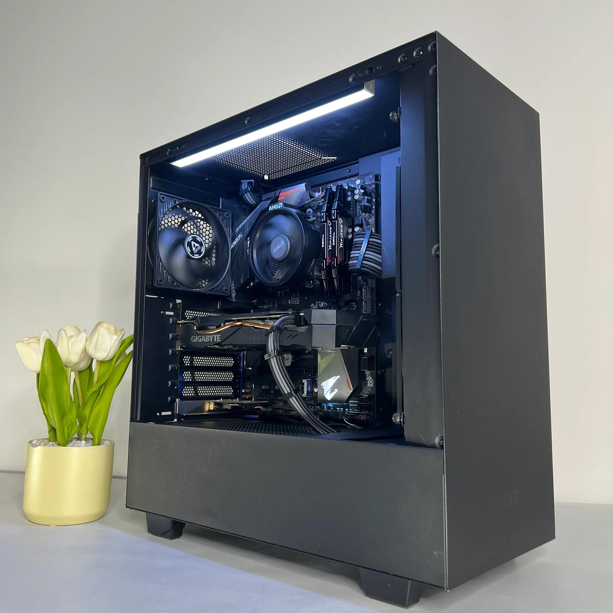 🖤Ryzen 5 2600 | GTX 1660ti 6GB ⬛| 16GB Ram | 1TB NVME SSD 🖤Custom Black PC ⬛