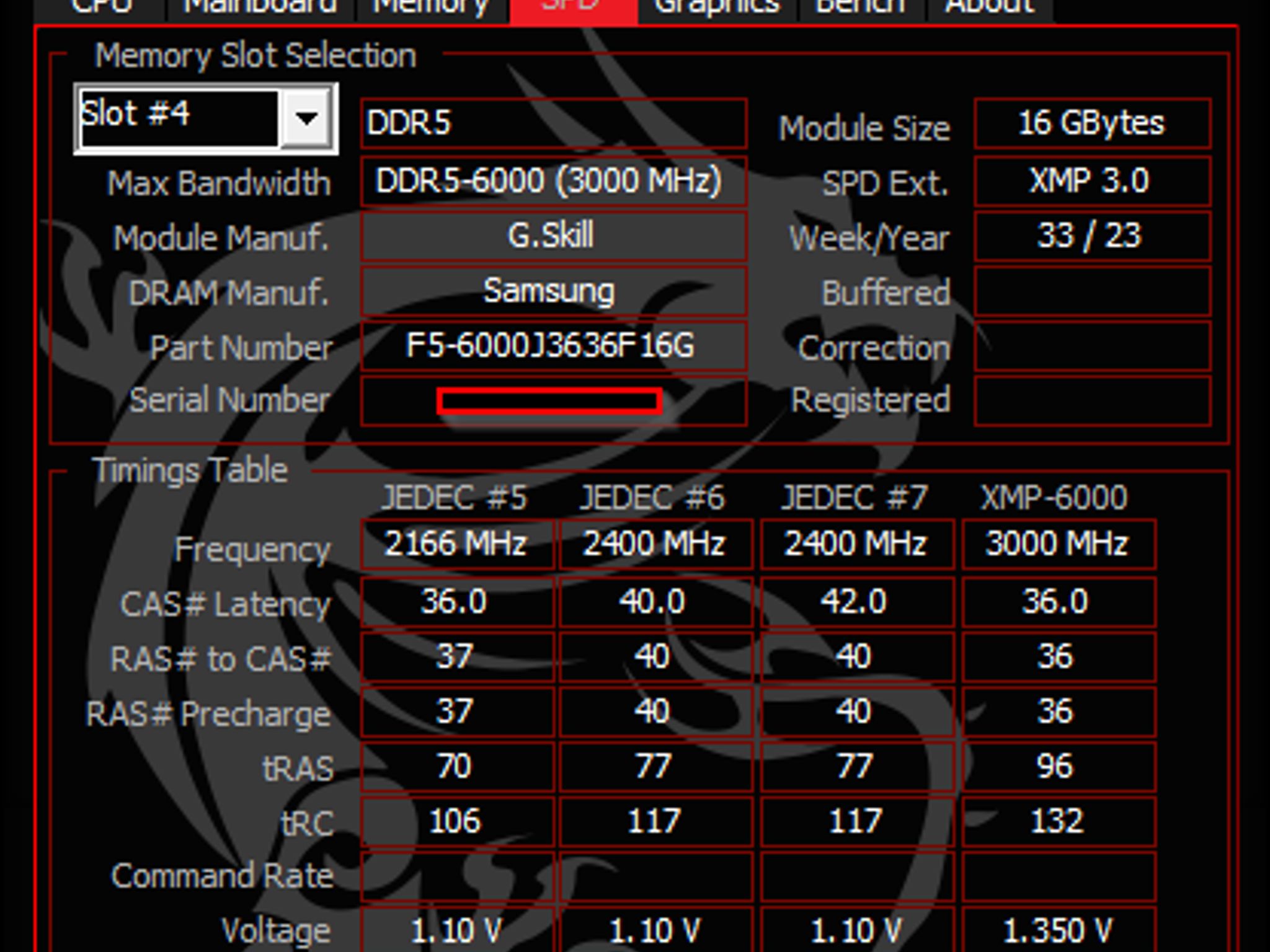 G.SKILL Ripjaws S5 32GB (2x16GB) 6000MT/s Desktop Computer Memory, Matte Black
