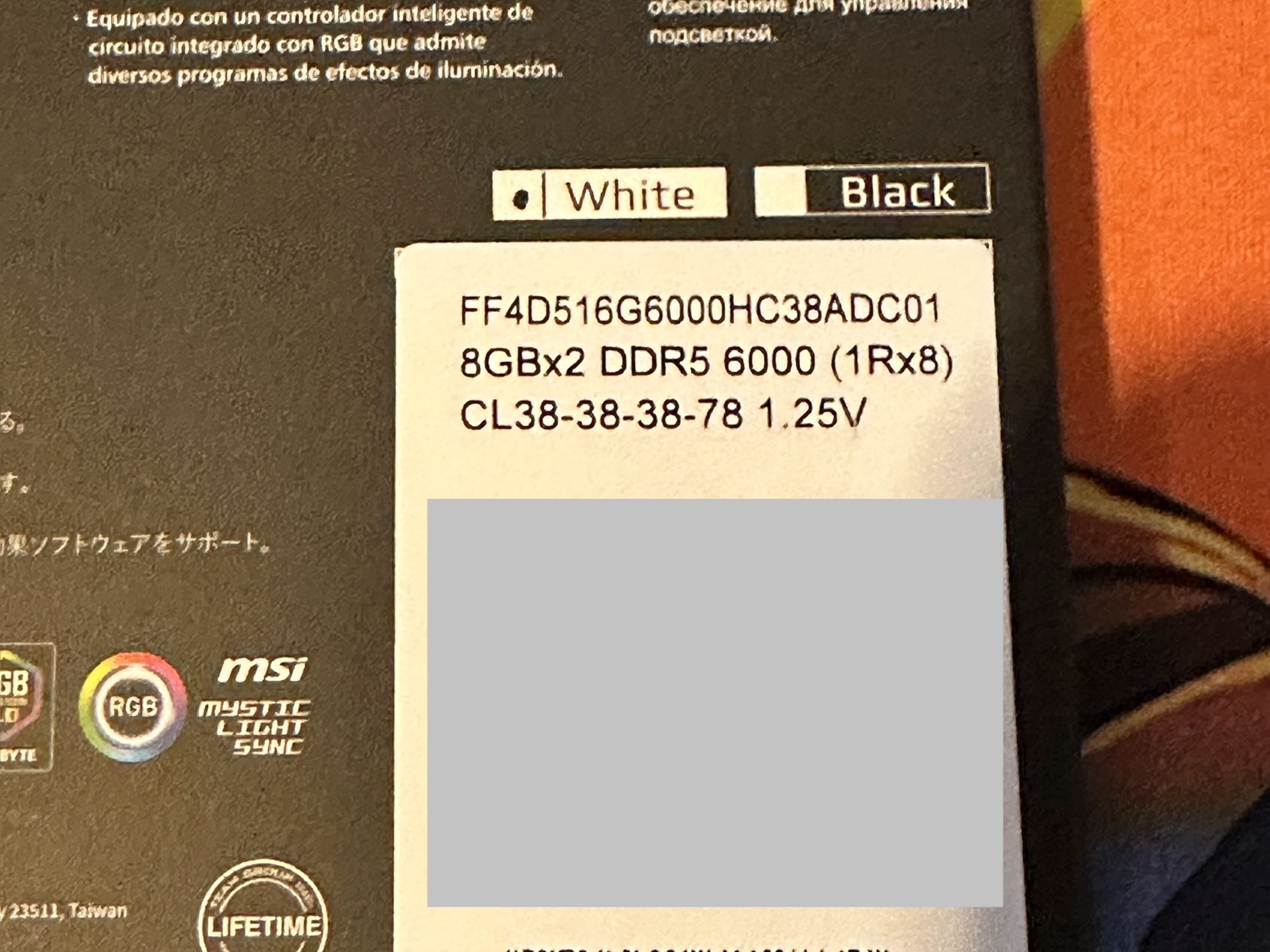 Team Group 16GB (2 x 8GB) White RGB DDR5