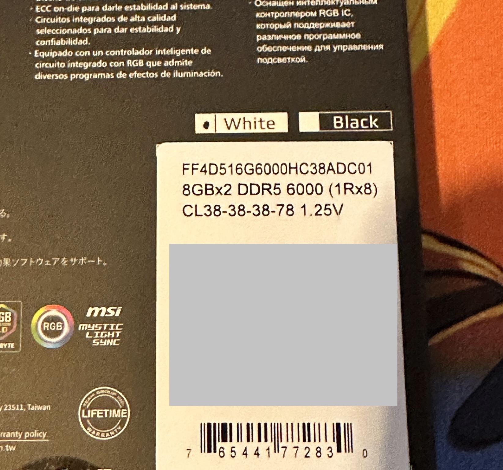 Team Group 16GB (2 x 8GB) White RGB DDR5