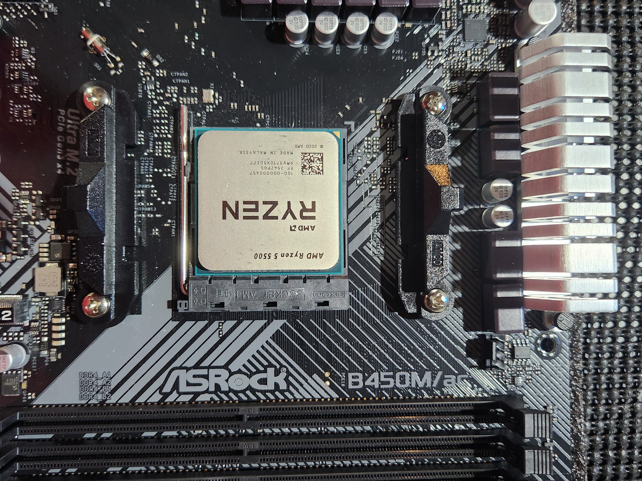 ASROCK B450M, RYZEN 5 5500, 16GB RAM WITH WRAITH STEALTH COOLER