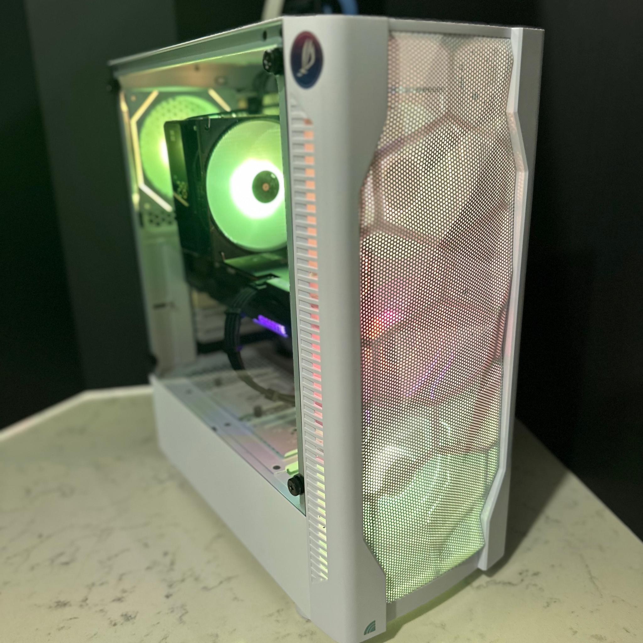Intel Core i5-10500 - Radeon RX 7600 - Mid Tower Gaming PC White - 512GB M.2, 3TB SATA
