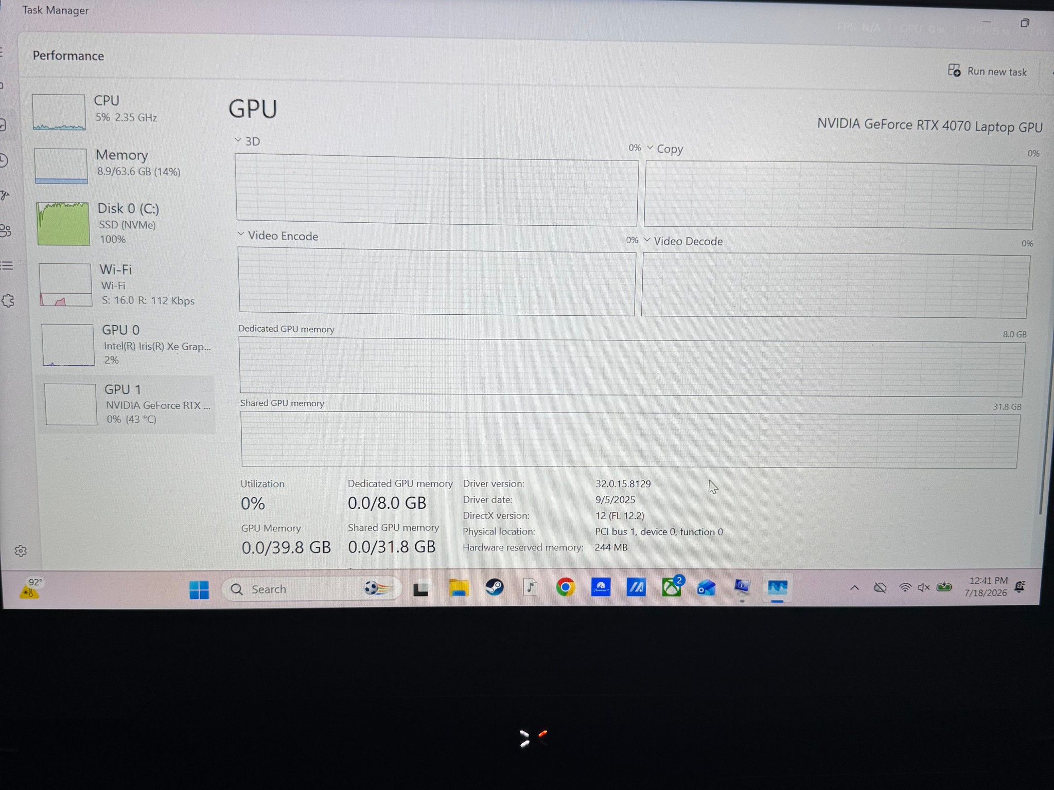 ASUS TUF 15 RTX 4070 64GB RAM 1TB SSD