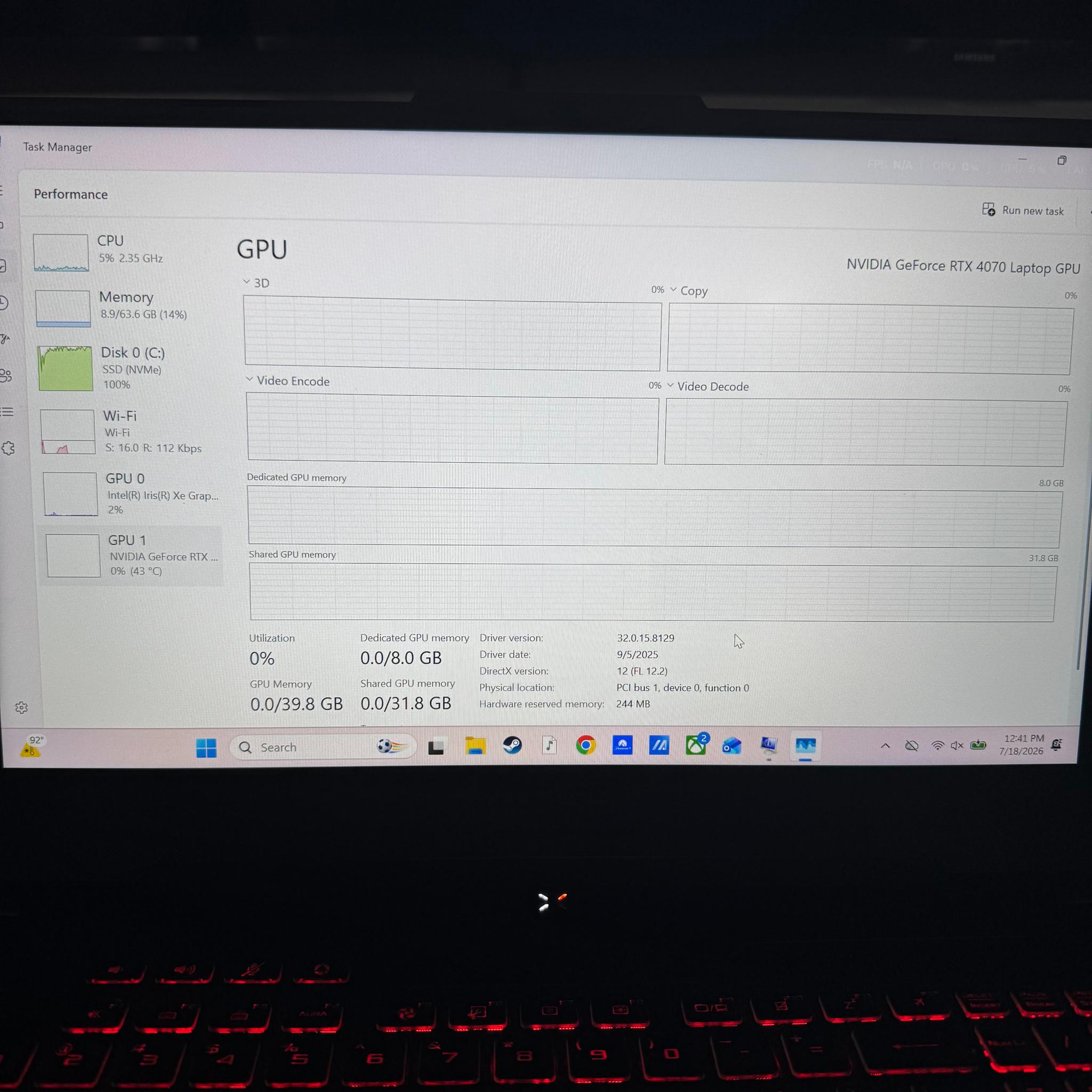 ASUS TUF 15 RTX 4070 64GB RAM 1TB SSD