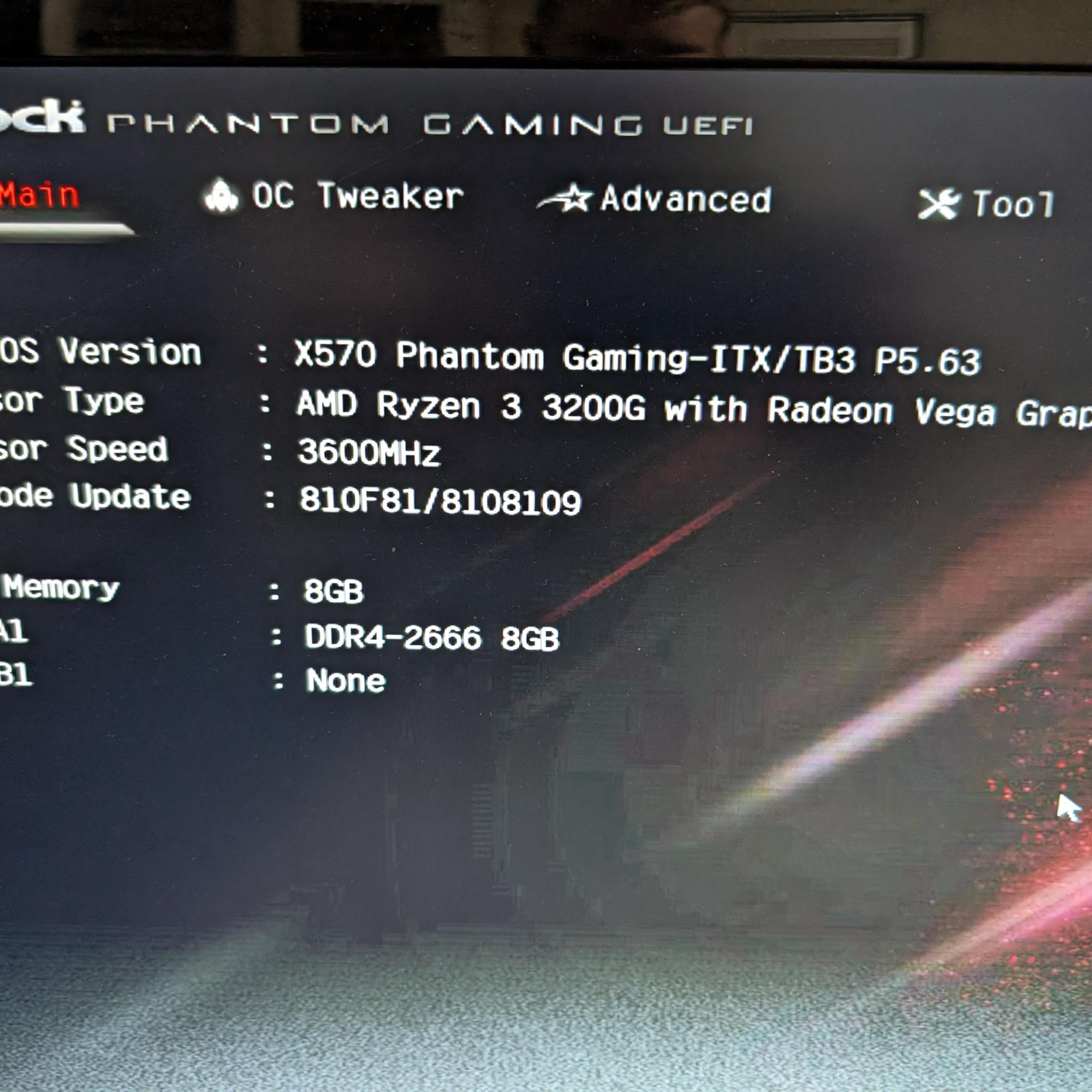 AsRock X570 itx / AMD Ryzen 3 3200G / CPU cooler