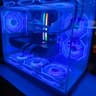 White 4K Gaming/Productivity Custom PC Radeon RX 9070 XT - Ryzen 9 7900X, 32GB RAM Scrren+Mirror Fan
