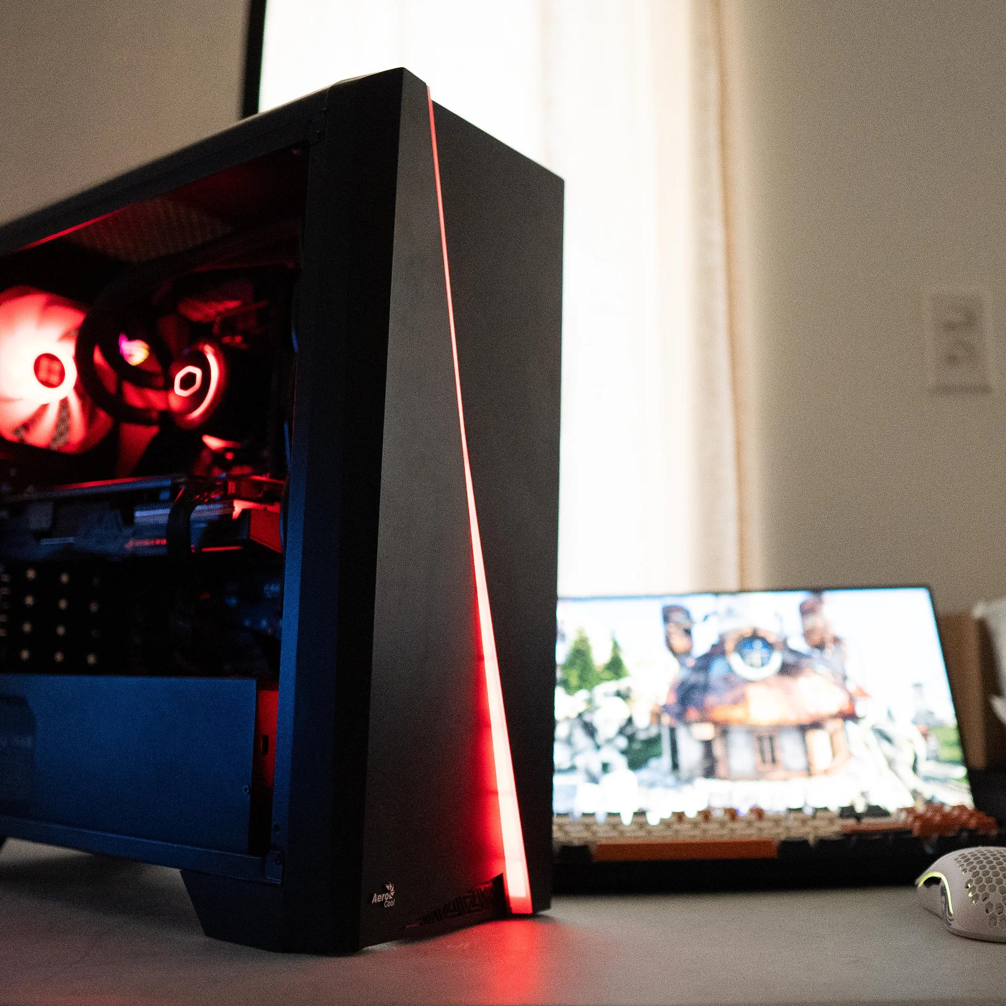 🩸⚫ | GTX 1660 Ti | RYZEN 7 2700X | 16GB DDR4 RAM | 256GB NVME SSD + 1TB HDD | Ruby Rocket 4.0