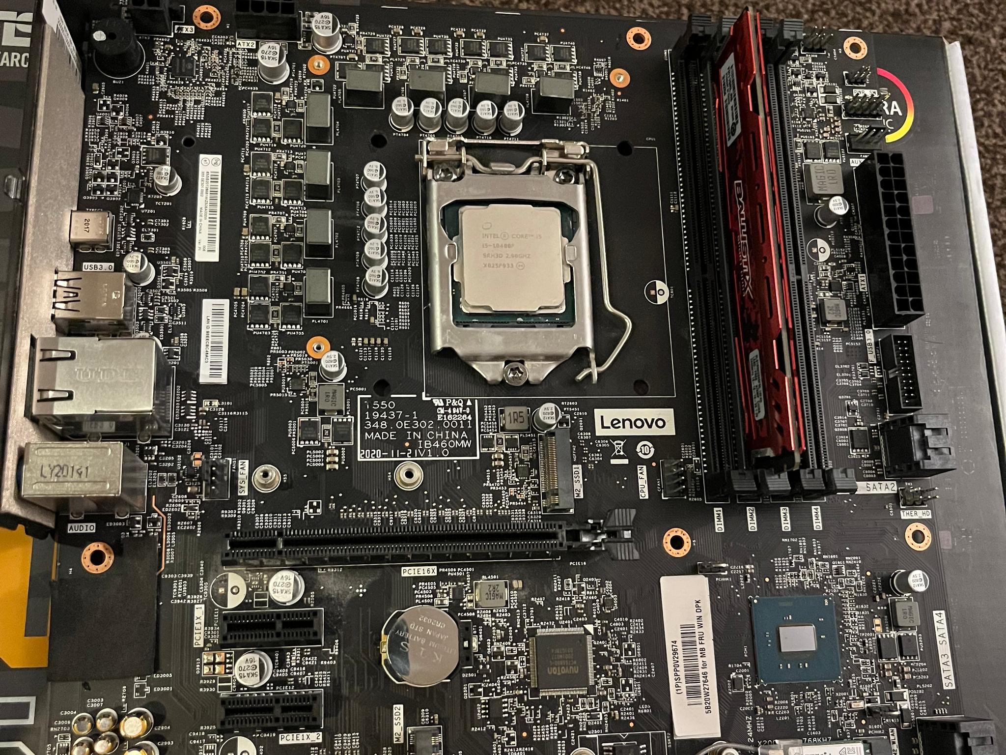 i5-10400F + Lenovo B460 Motherboard + 16GB DDR4 RAM Bundle (Tested)