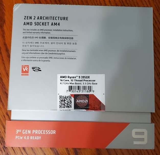 AMD Ryzen 9 3950X -3rd Gen 16-Core 3.5 GHz Socket AM4 105W Desktop Processor - 100-100000051WOF