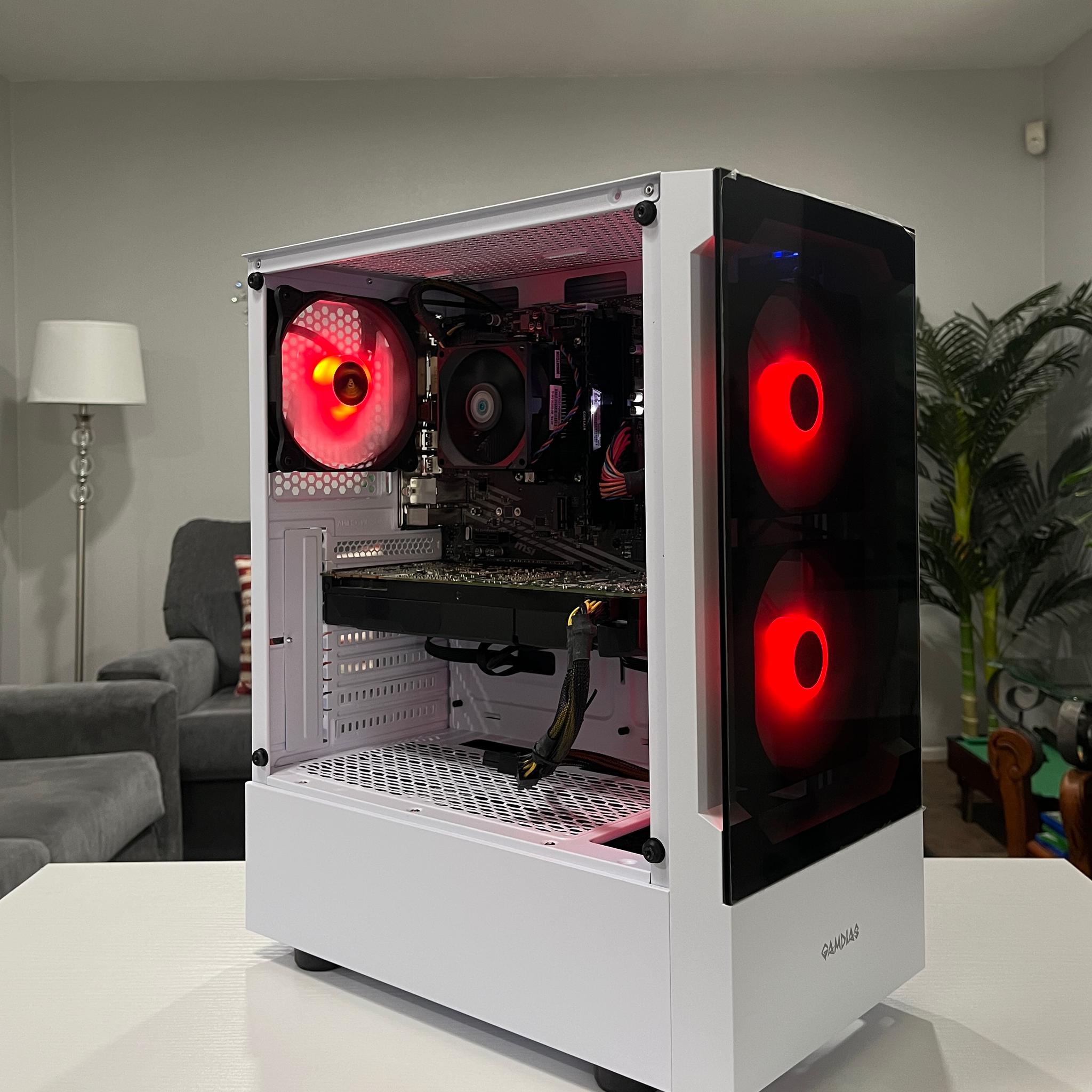 GTX 1080 8GB, Ryzen 5 2600X, 8GB RAM | White RGB Gaming Computer/PC