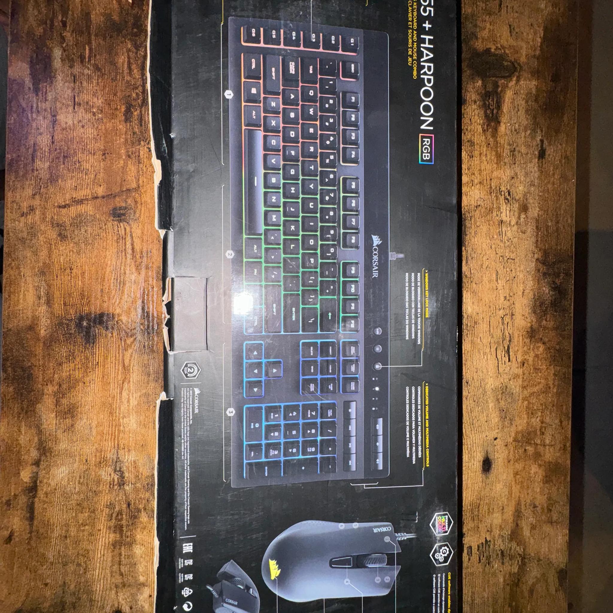 Corsair K55 + HARPOON RGB Keyboard and Mouse Combo - Lightly Used, Complete in Box
