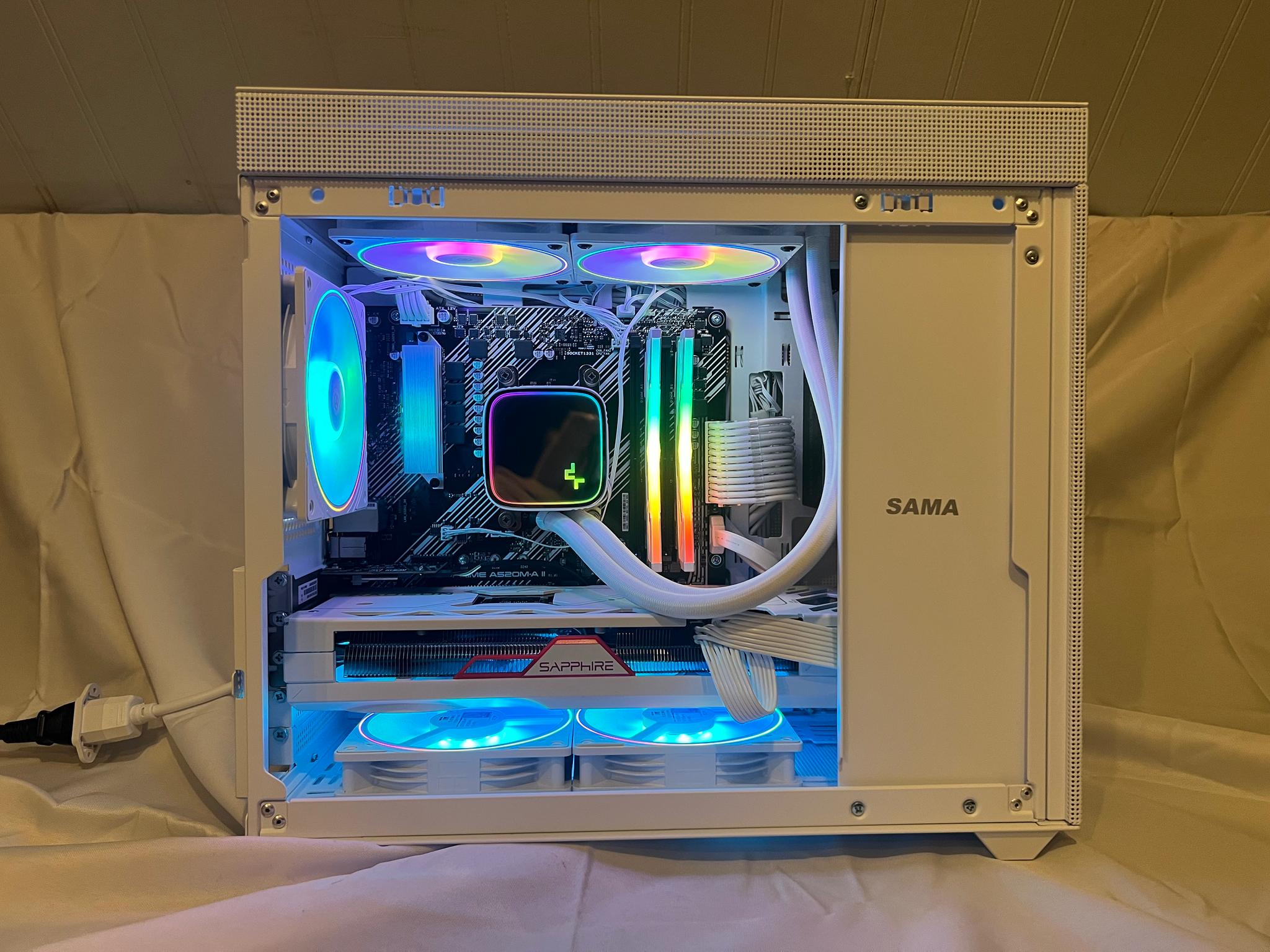 "Northern Lights" 5800x, RX 7800XT, 2tb, white gaming pc with 32gb ram and WI-FI