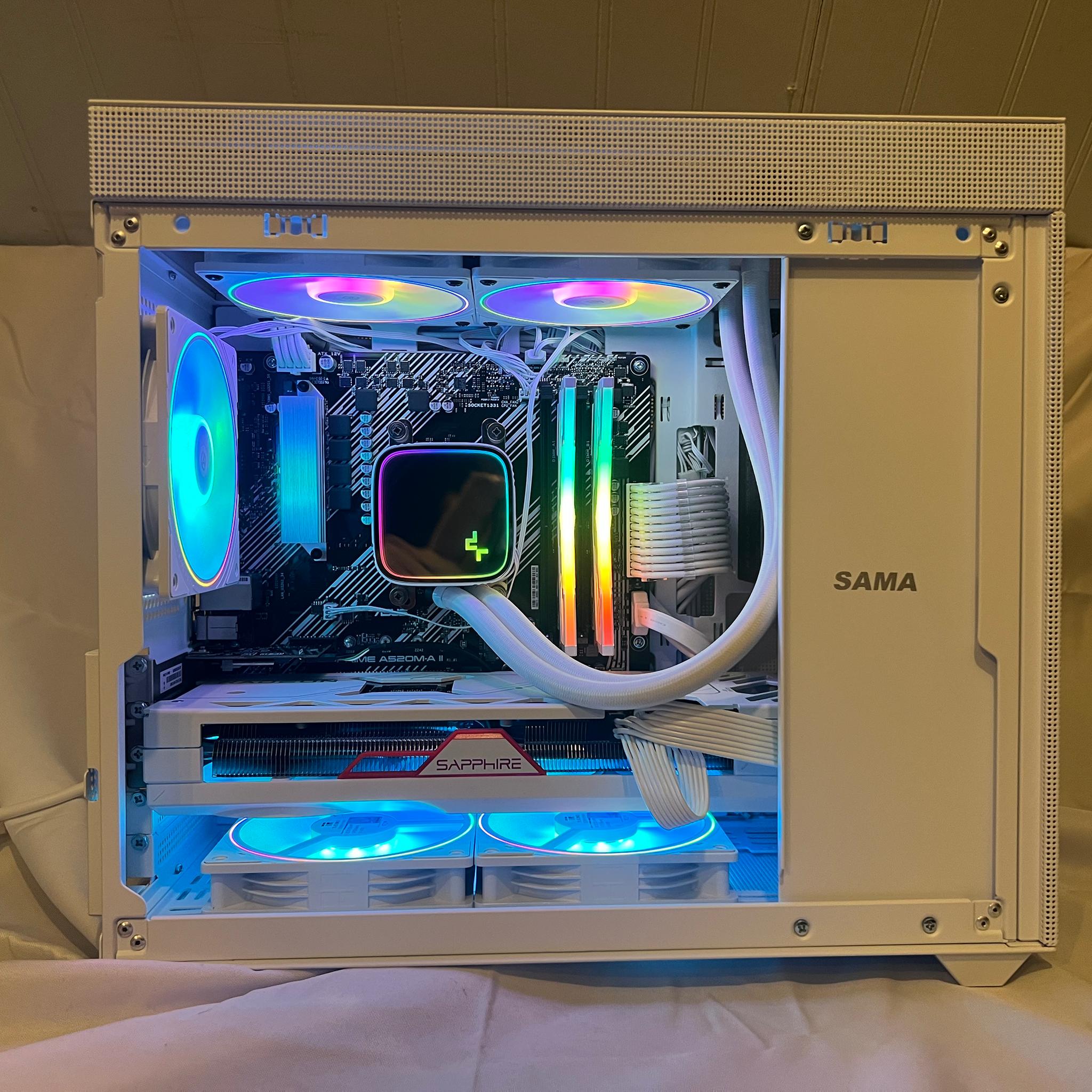 "Northern Lights" 5800x, RX 7800XT, 2tb, white gaming pc with 32gb ram and WI-FI