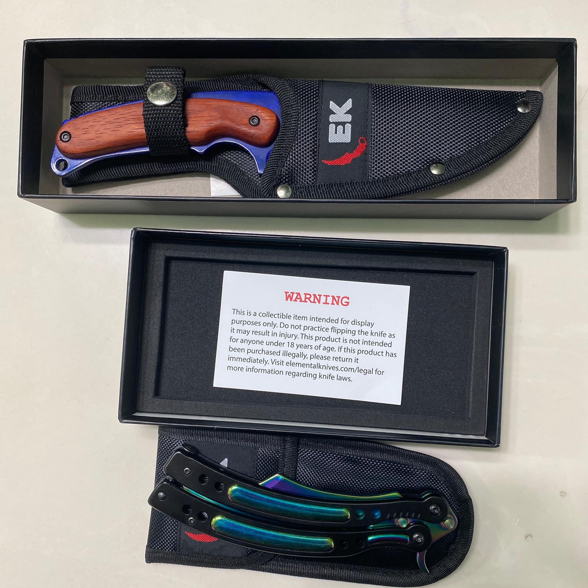 Elemental Knives - Fade Butterfly Knife/Sapphire Gut Knife - RARE CSGO Replicas