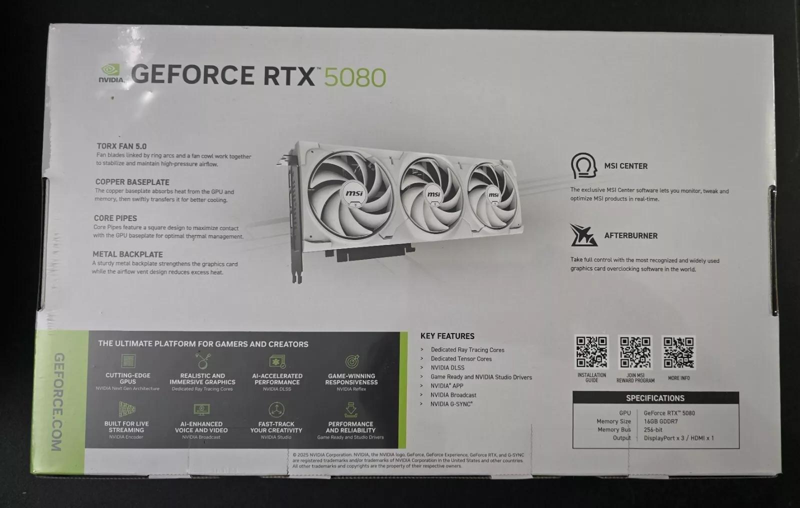 MSI GeForce RTX 5080 16G Ventus 3X OC White – Brand New & Sealed