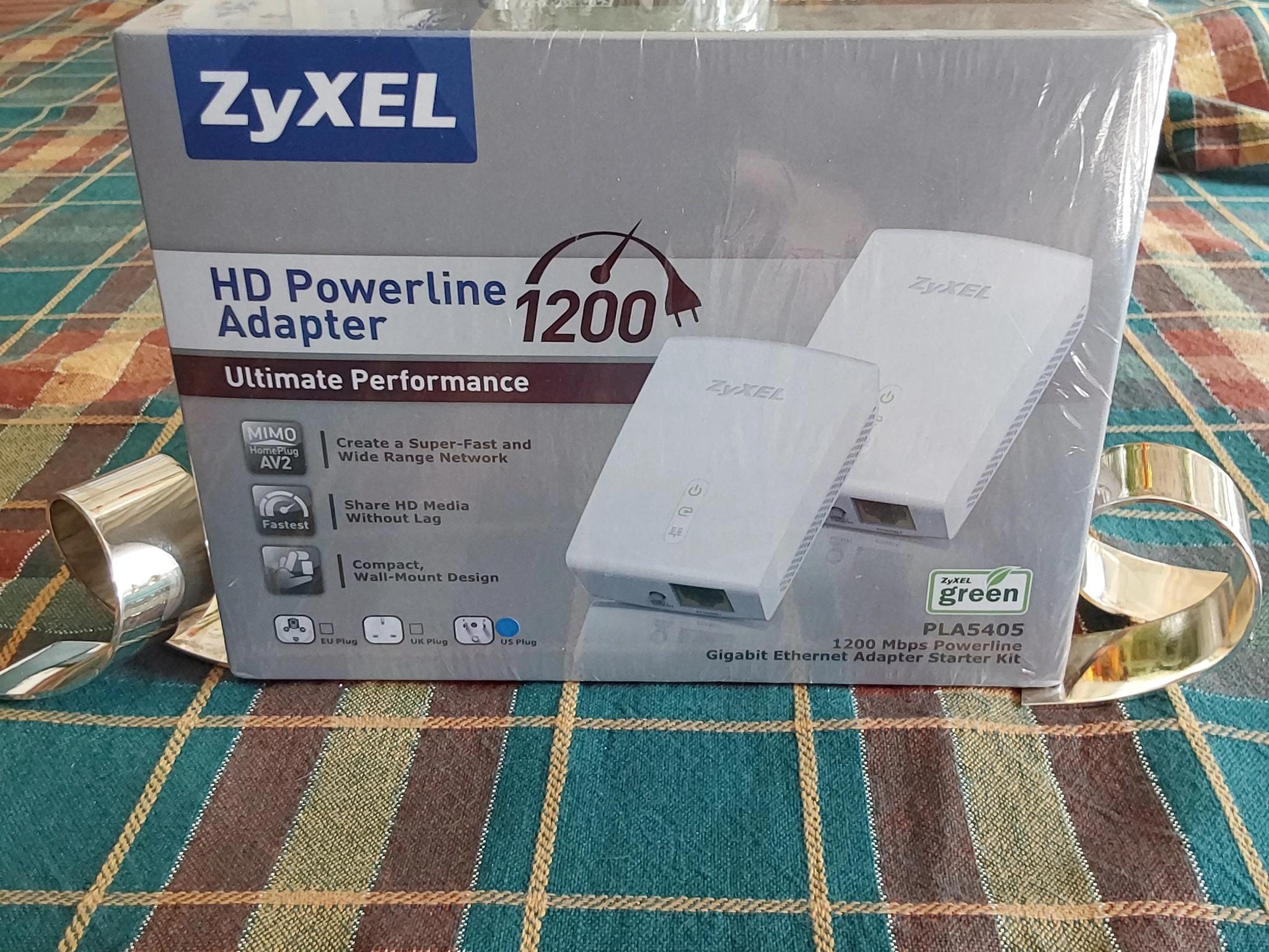 New ZyXEL PLA5405 1200Mbps Powerline Gigabit Ethernet Adapter