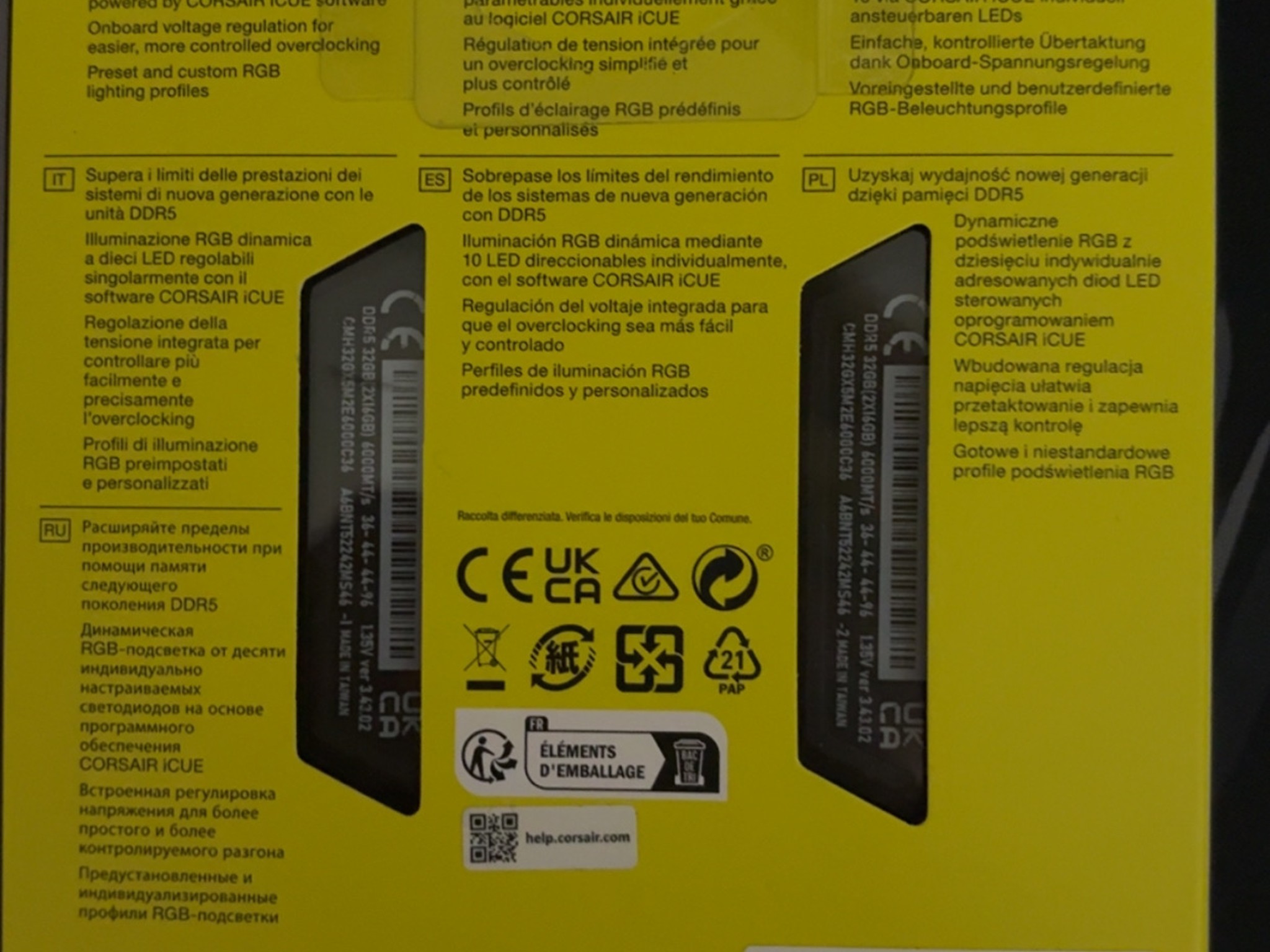 BNIB Corsair 32GB (2x16) DDR5 6000MHz Ram