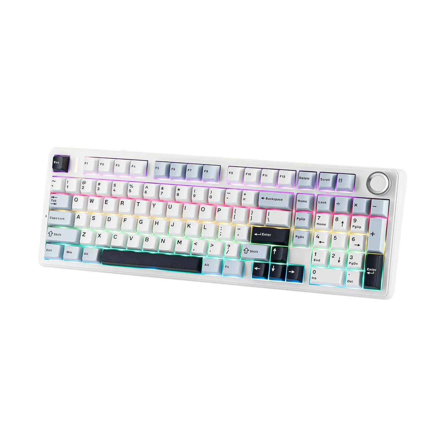 AULA F99 PRO (BRAND NEW) Blue White, Wireless Mechanical Keyboard 95% StarArrow Switches w/ Knob