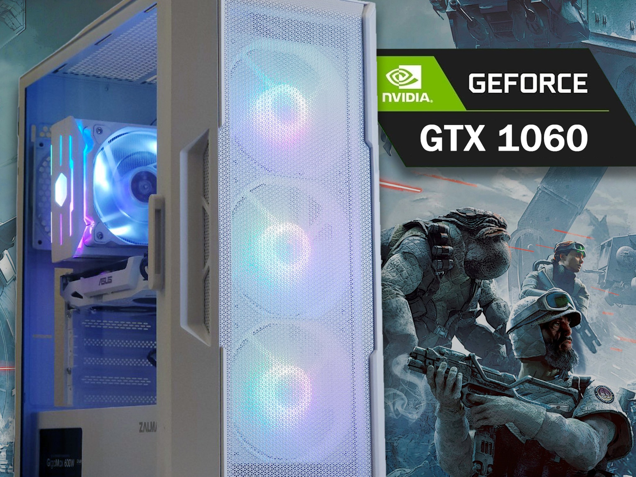 ❄️ eSports Gaming PC | GEFORCE GTX 1060, INTEL i5-9400F, 16GB RAM, 256GB M.2 SSD, WIFI & BT, WIN 10