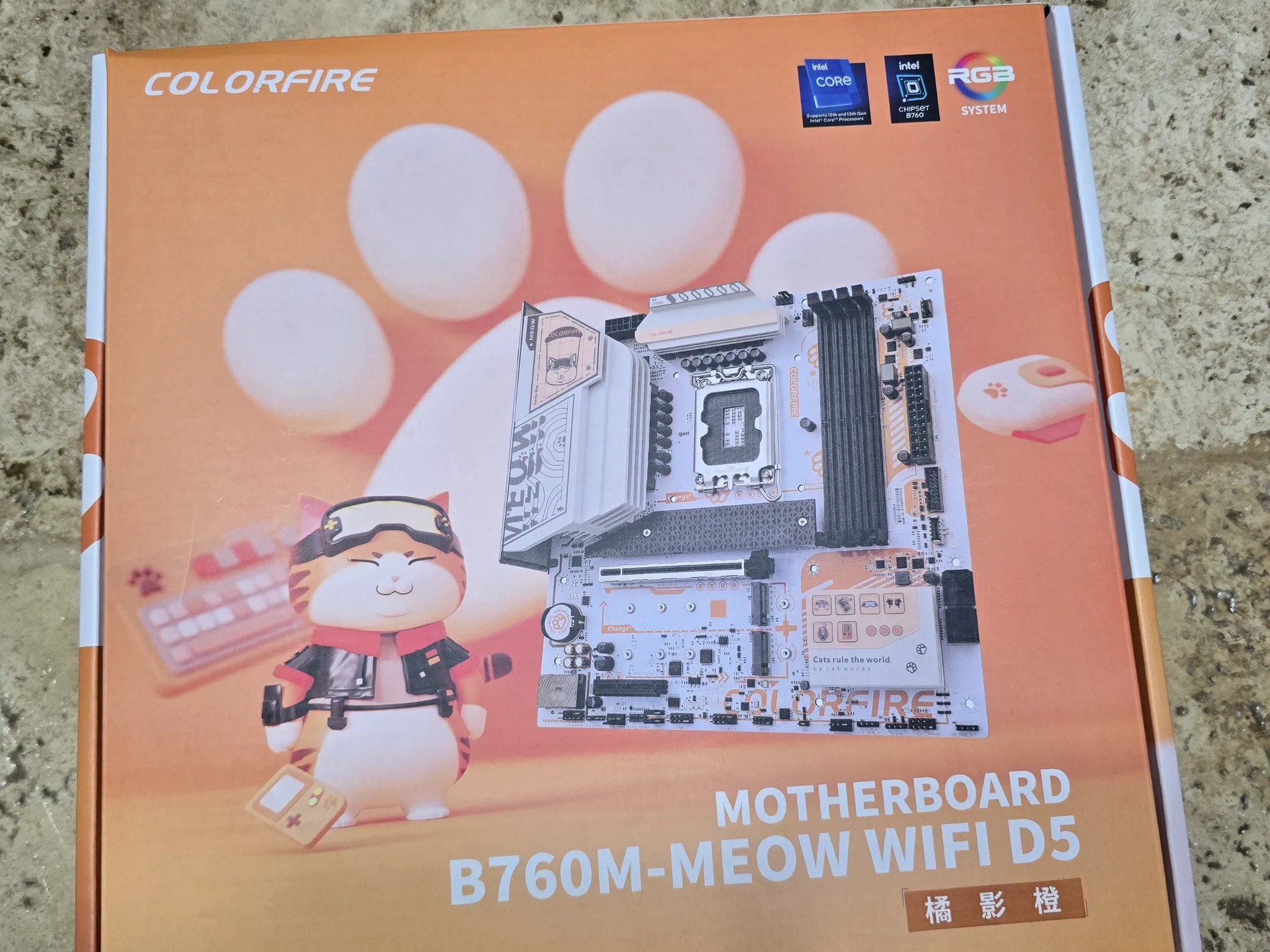 COLORFIRE B760M-MEOW WIFI D5 ORANGE B 760 DDR5 LGA 1700 Motherboard MATX
