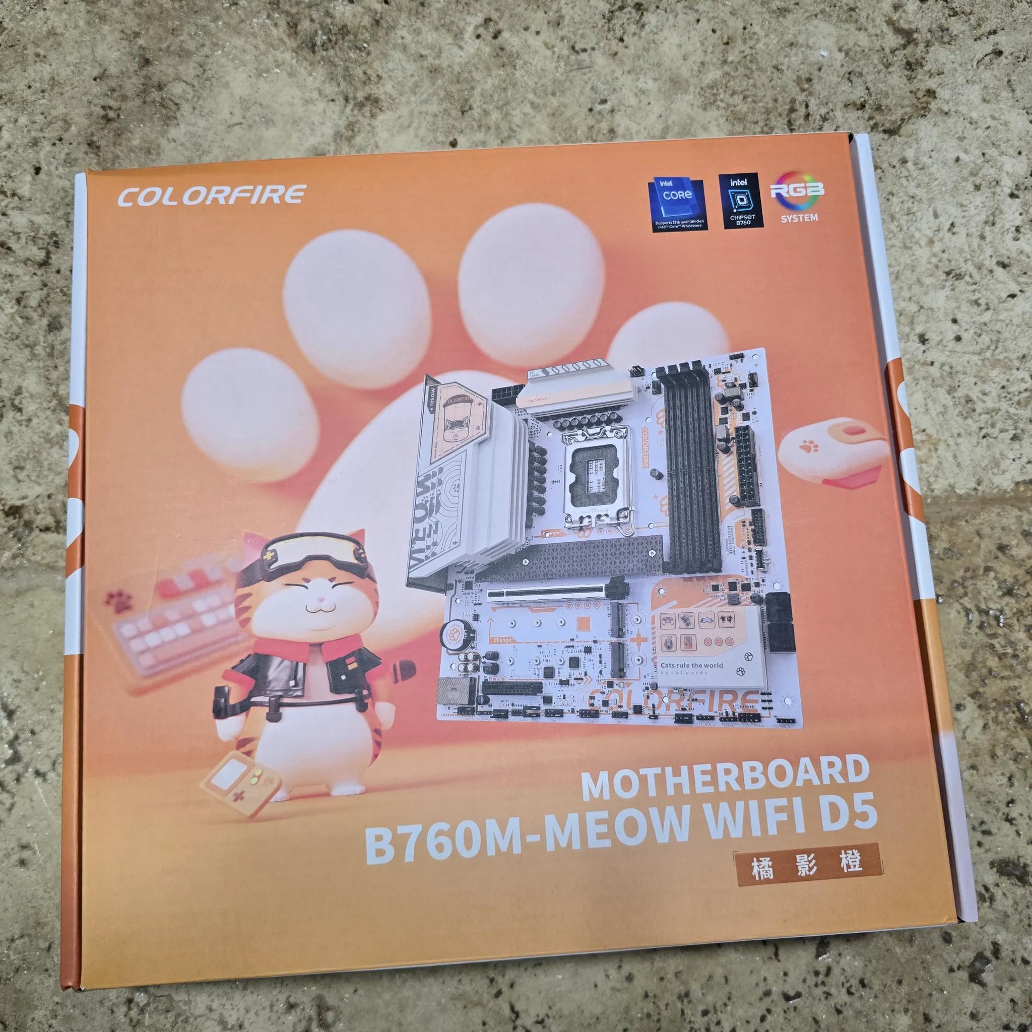 COLORFIRE B760M-MEOW WIFI D5 ORANGE B 760 DDR5 LGA 1700 Motherboard MATX