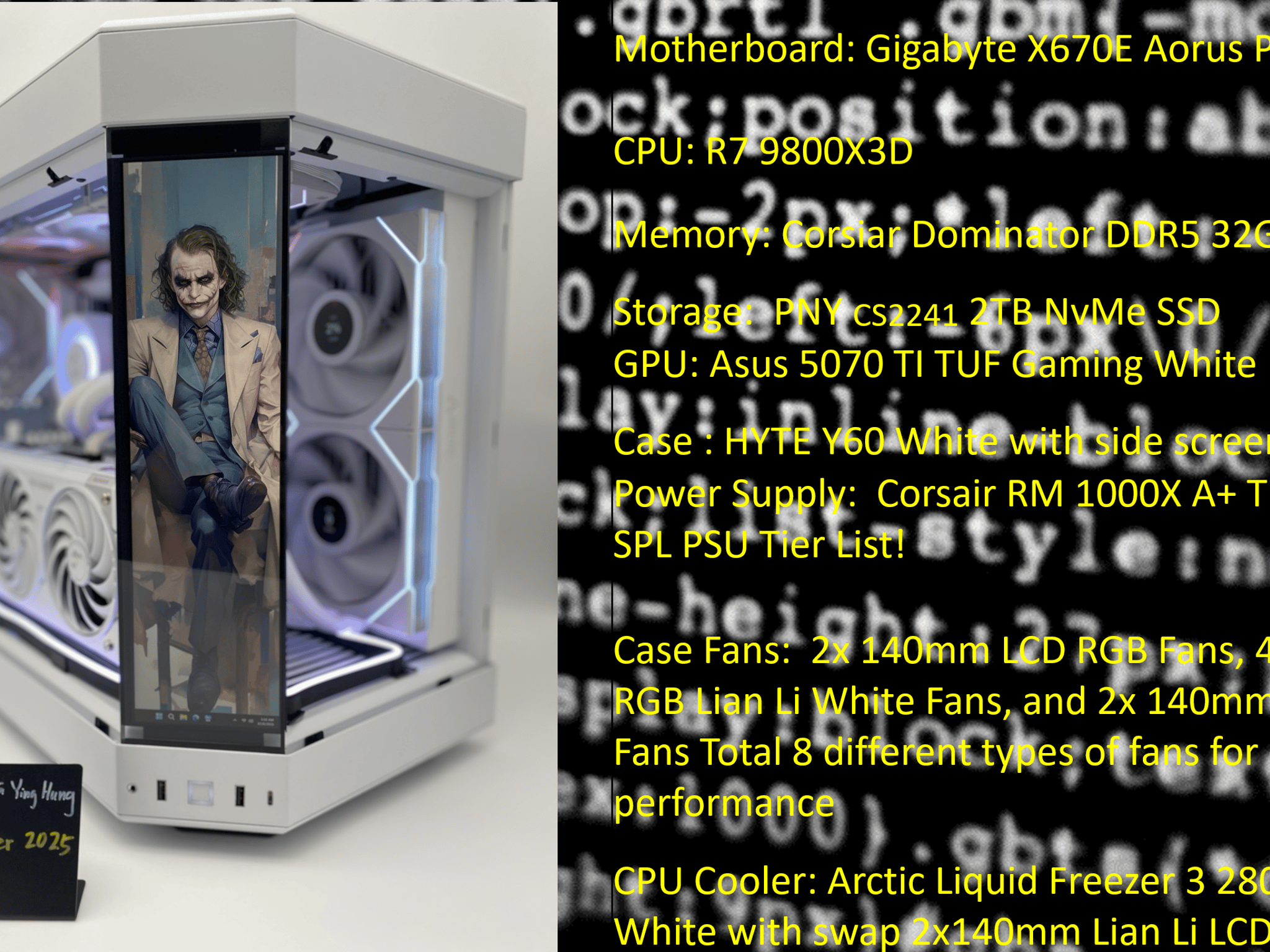 "White  So Serious?" | R7 9800X3D | Asus 5070Ti | Corsair DDR5 32GB | 2TB Storage