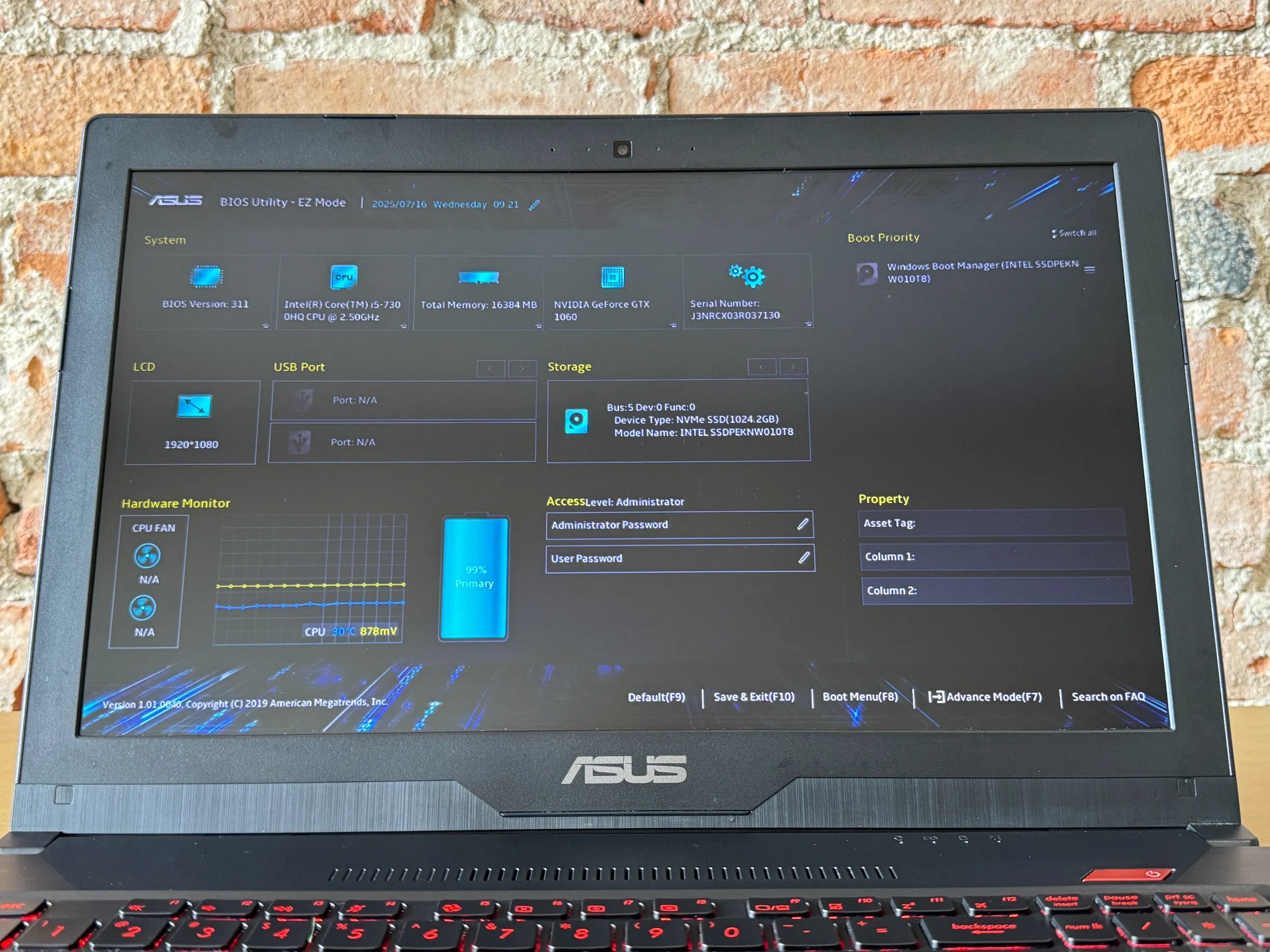Asus FX503VM-NS52 Gaming Laptop i5-7300HQ Nvidia GTX 1060 16GB RAM1 1TB NVMe Windows 11 Refurbished