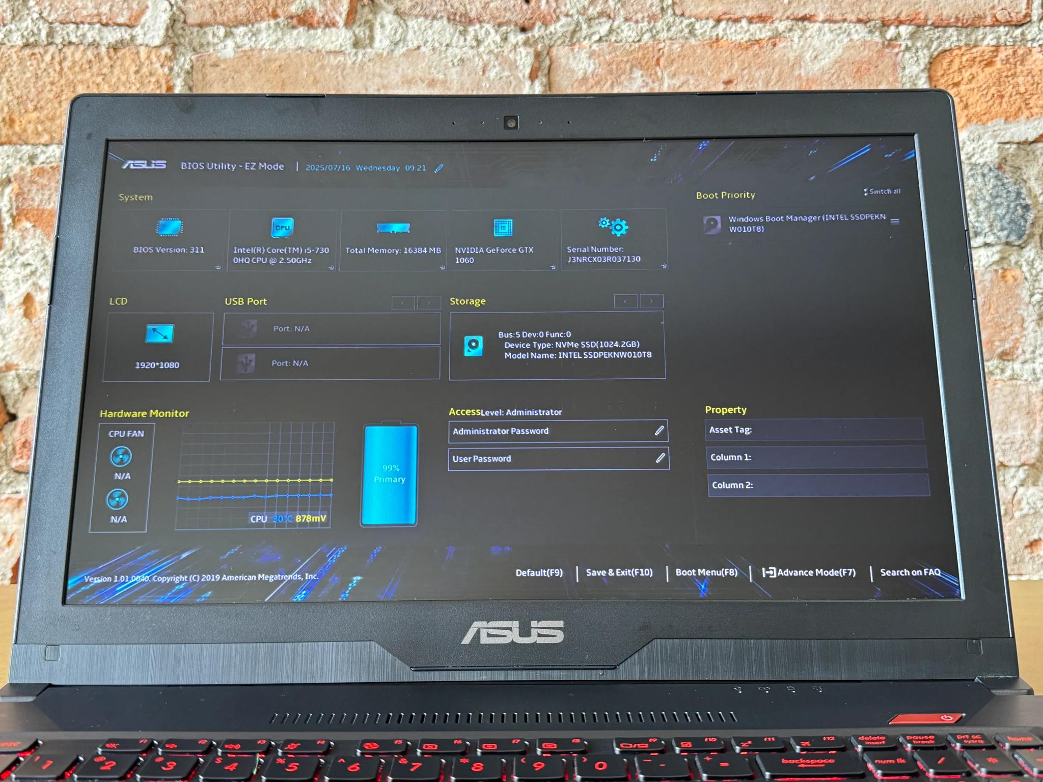 Asus FX503VM-NS52 Gaming Laptop i5-7300HQ Nvidia GTX 1060 16GB RAM1 1TB NVMe Windows 11 Refurbished