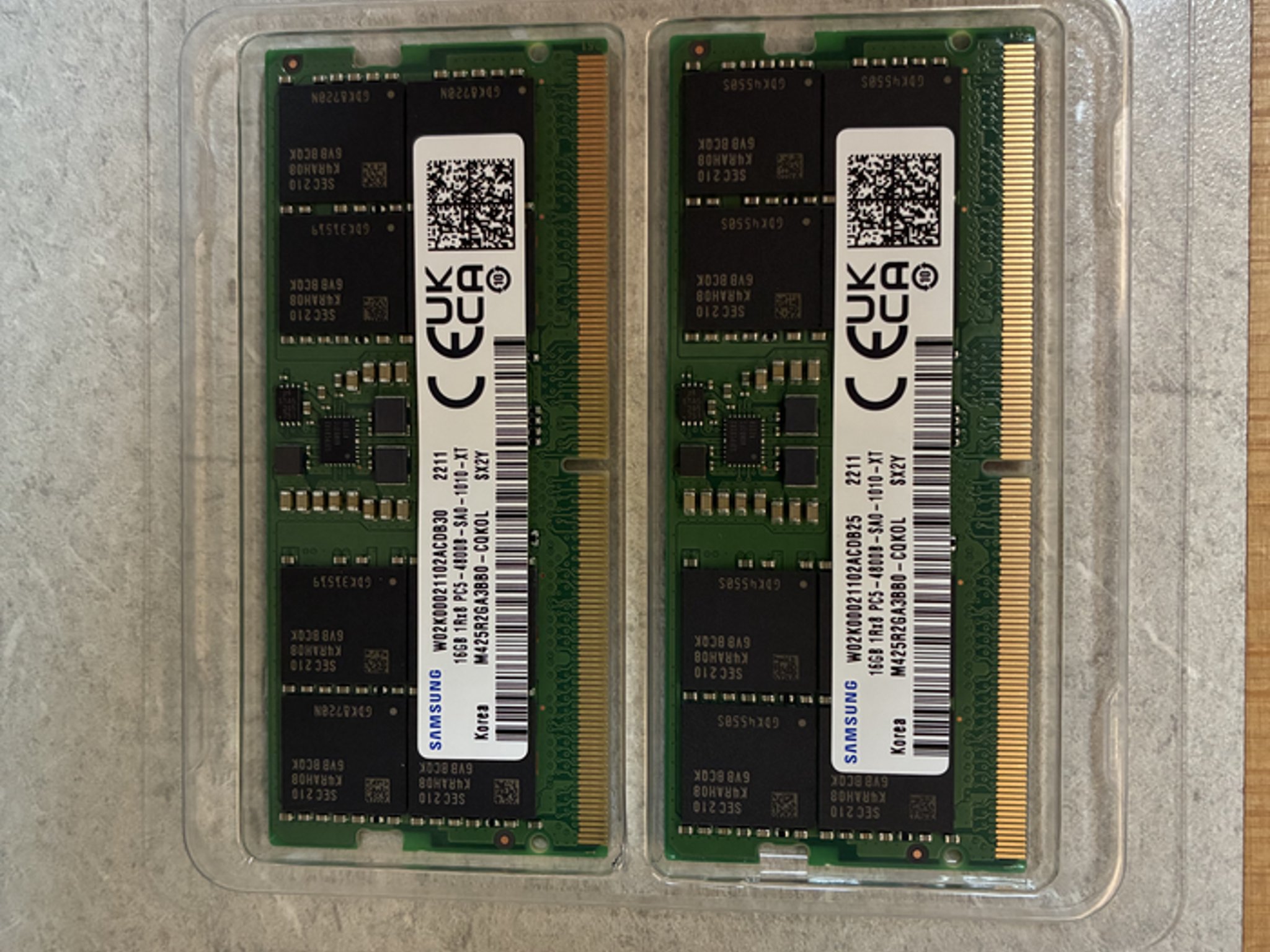DDR5 SODIMM 2x16GB RAM, 4800MT/s