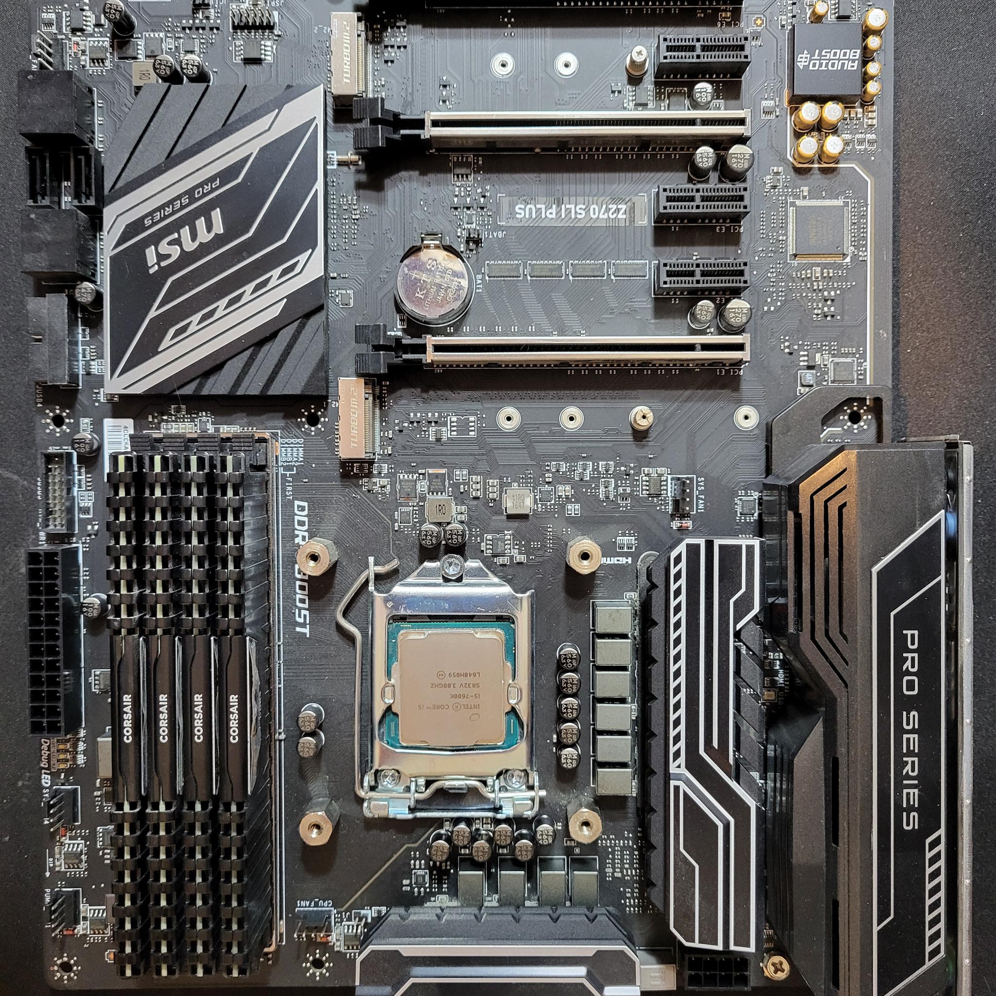 Intel Z270 m/board, i7600K CPU, 32GB DDR4 memory bundle