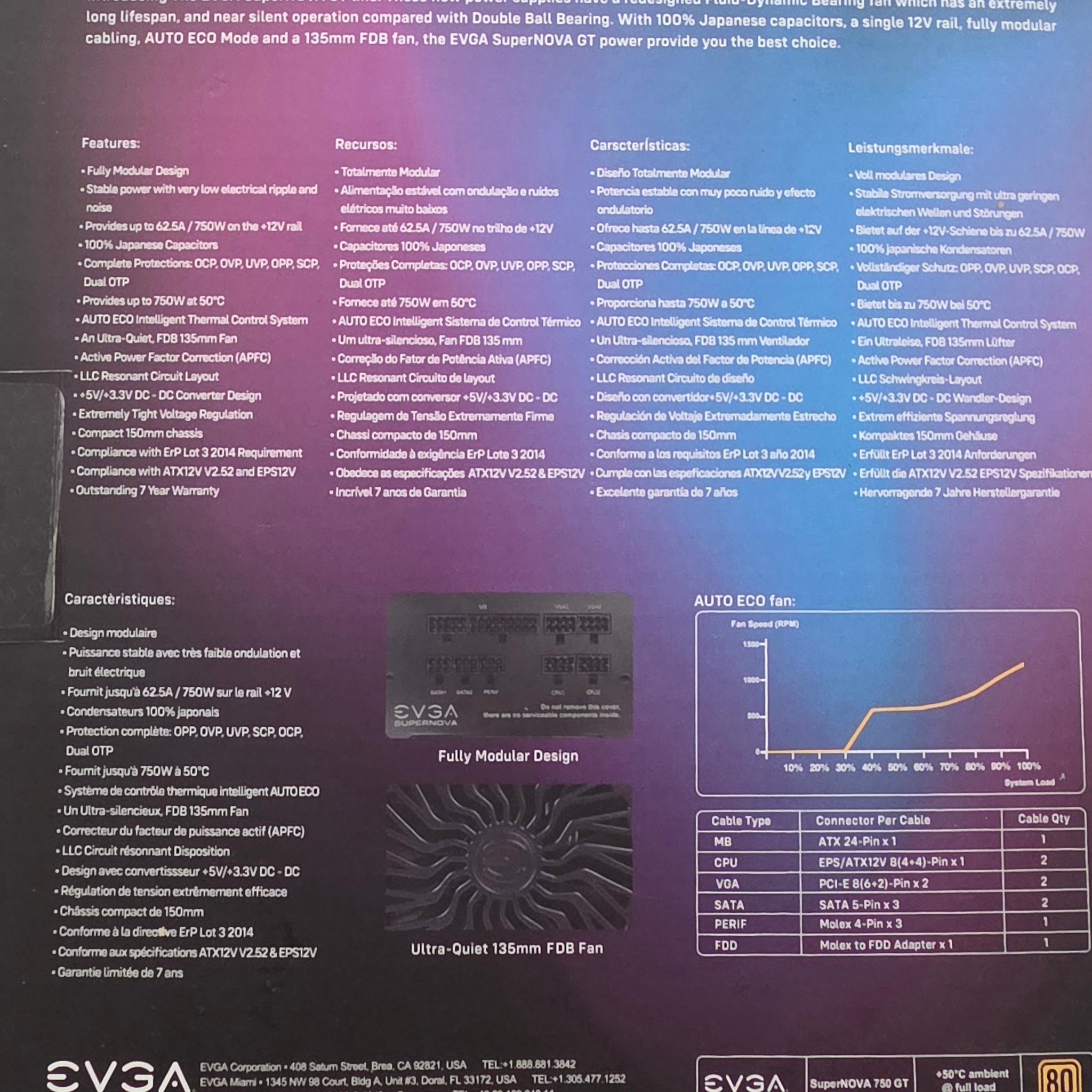 EVGA SuperNova 750W Power Supply