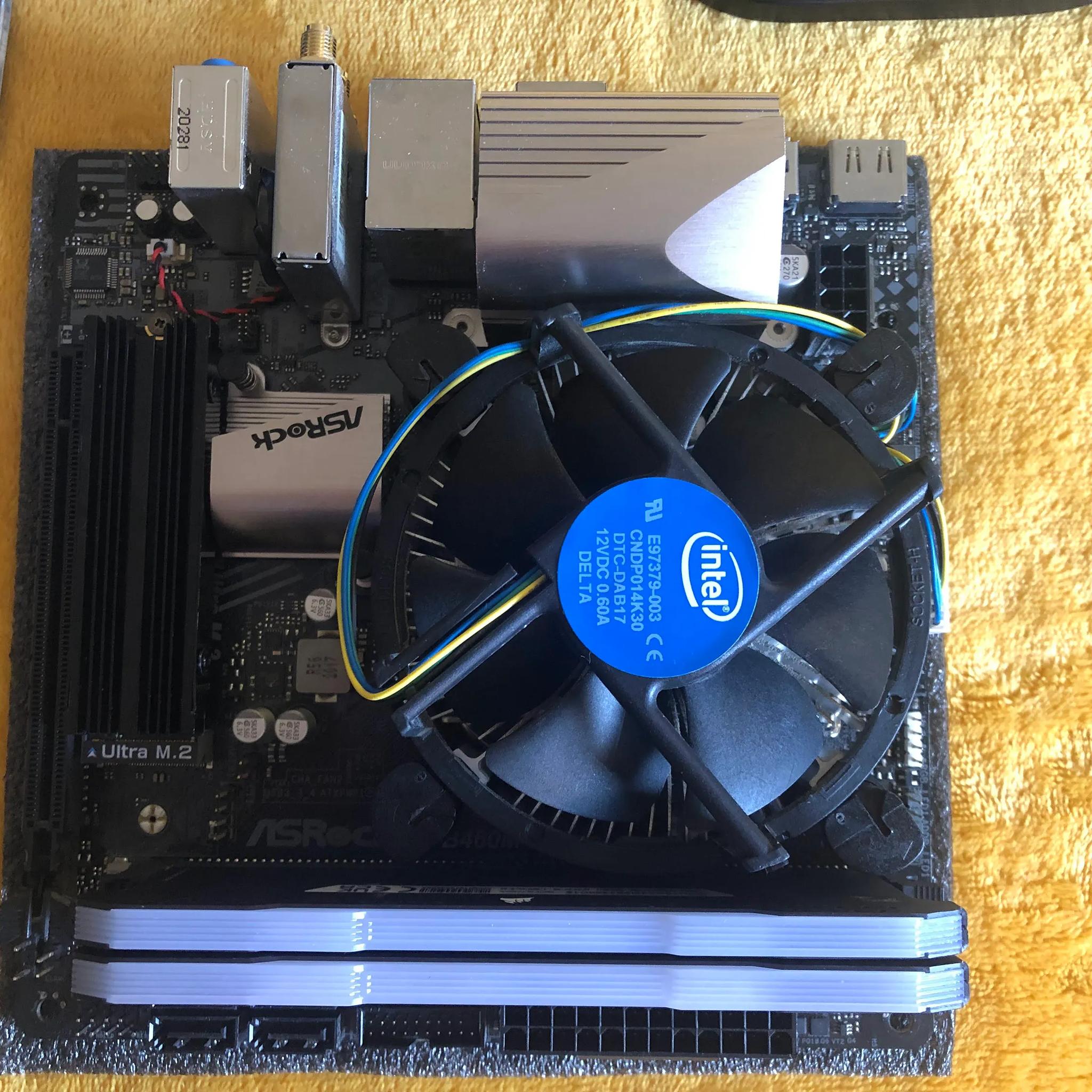 CPU+Motherboard+RAM+SSD combo: AsRock b460m itx, i3 10100, 16 Gb Ram RGB Corsair, Crucial 256G m.2 