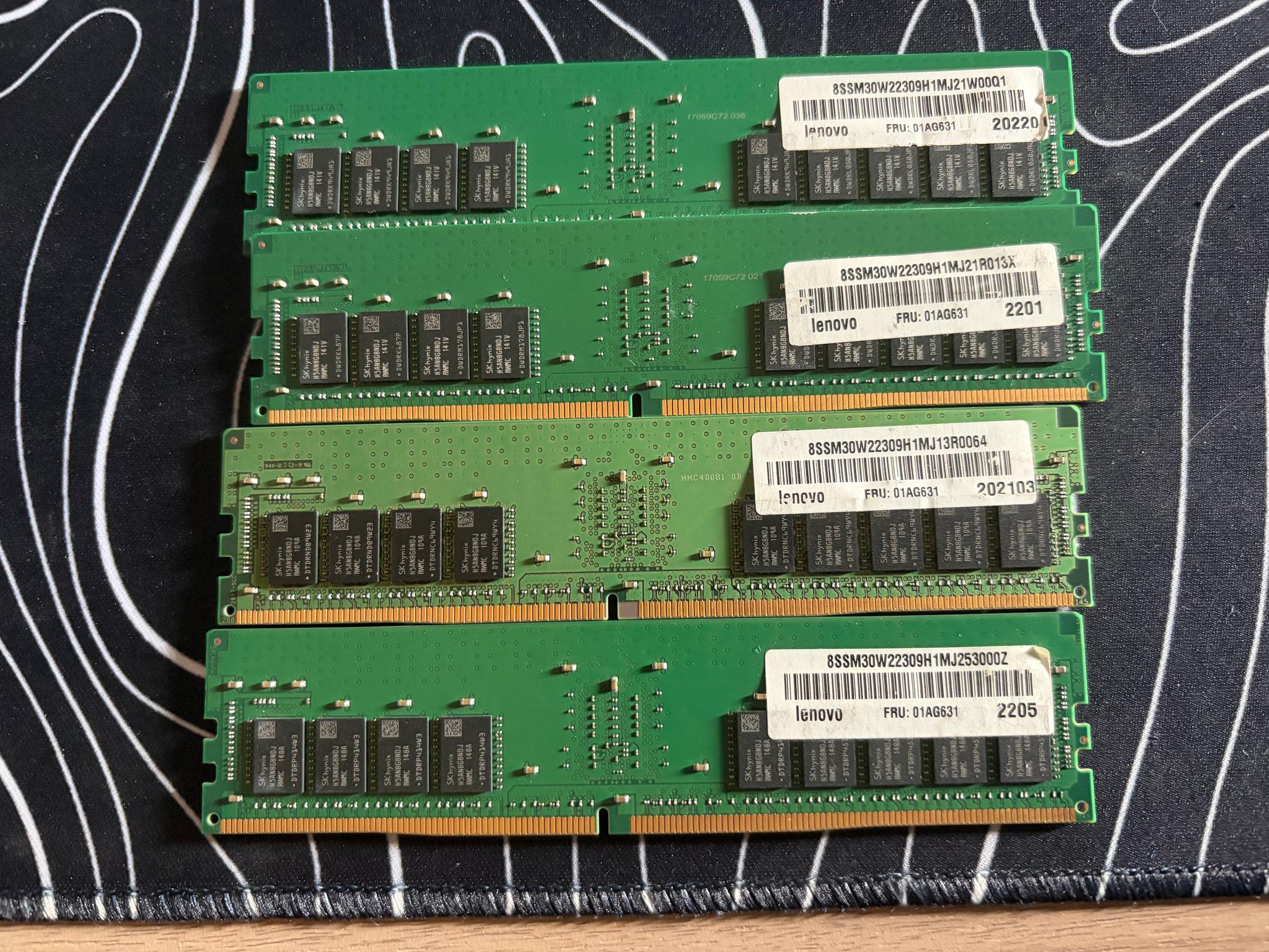 64GB (4x16) 2933MHz PC4 DDR4-23400 ECC Reg RAM Memory SK hynix HMA82GR7CJR8N-WM