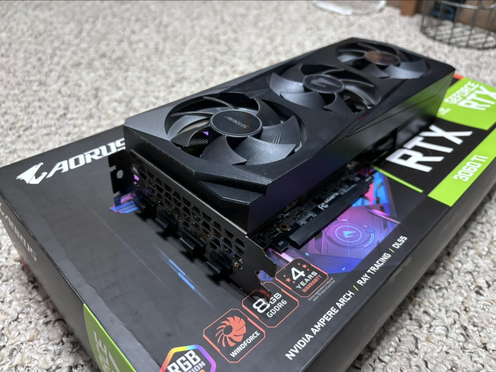 AORUS GeForce RTX 3060Ti ジャンク Gigabyte GeForce RTX 3060 Ti 8GB Aorus Elite GPU w/Box | 1yr